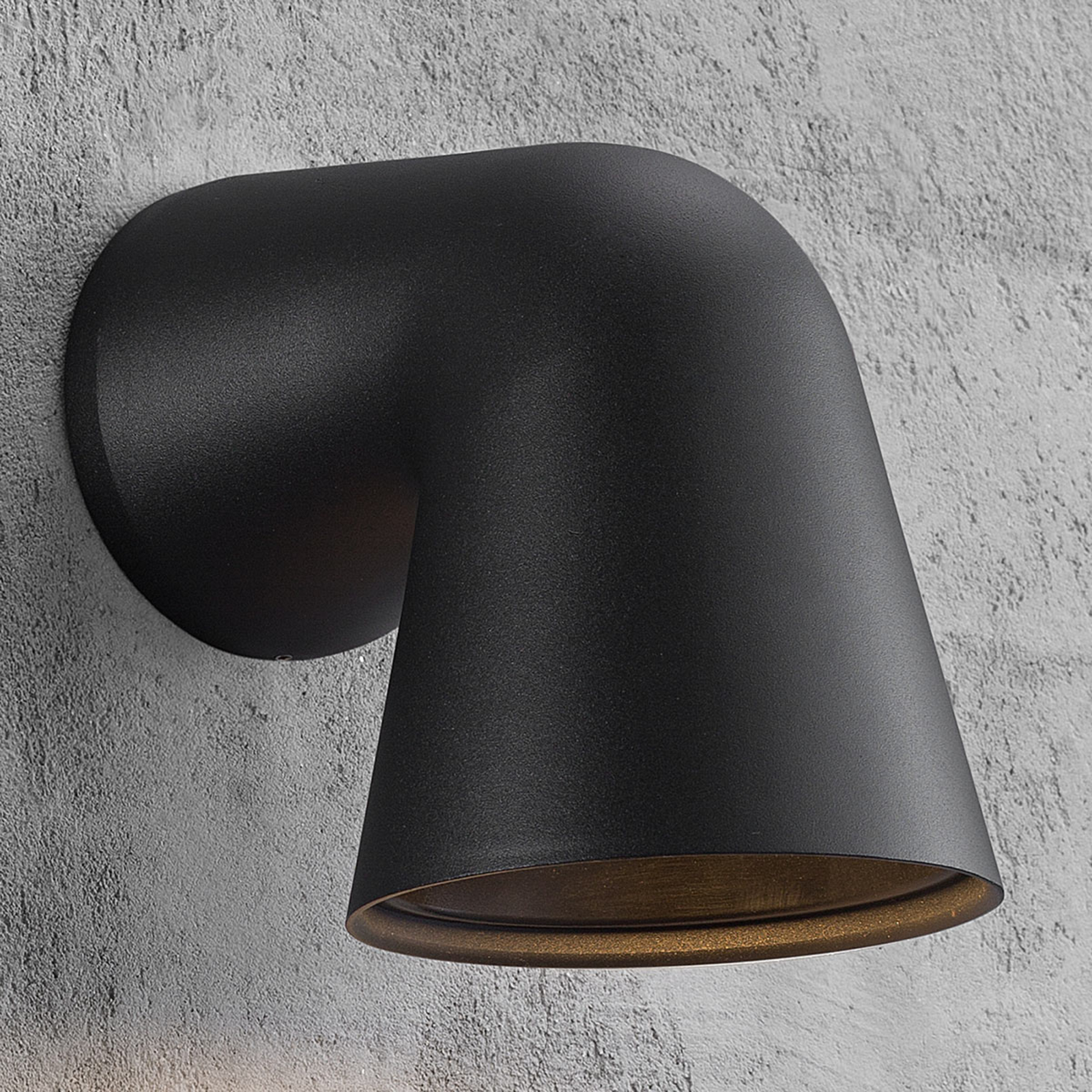 Nordlux Modern outdoor wall light Front in black, aluminium, frosted glass, GU10, 28 W, energy efficiency: A++, W: 11.8 cm, H: 15.6 cm