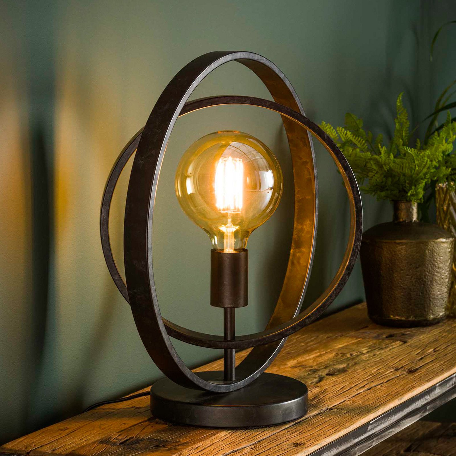 Zijlstra Lampă de masă Ringelbach antracit 1 bec - Camera de zi / sufragerie - Vintage - Metal