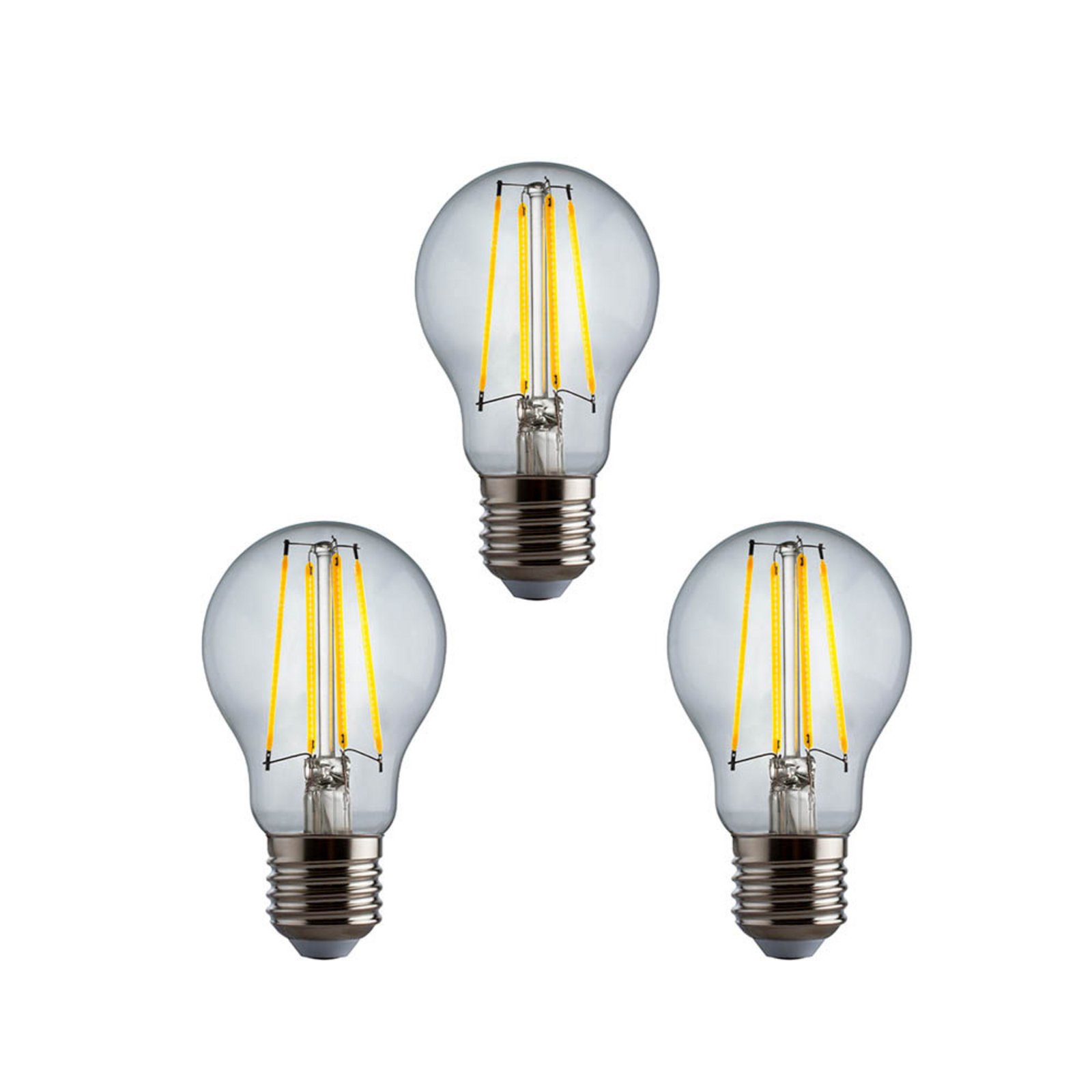 3-pack Žárovka LED 4W (470lm) Čiré CRI95 Stmívatelné E27 - e3light