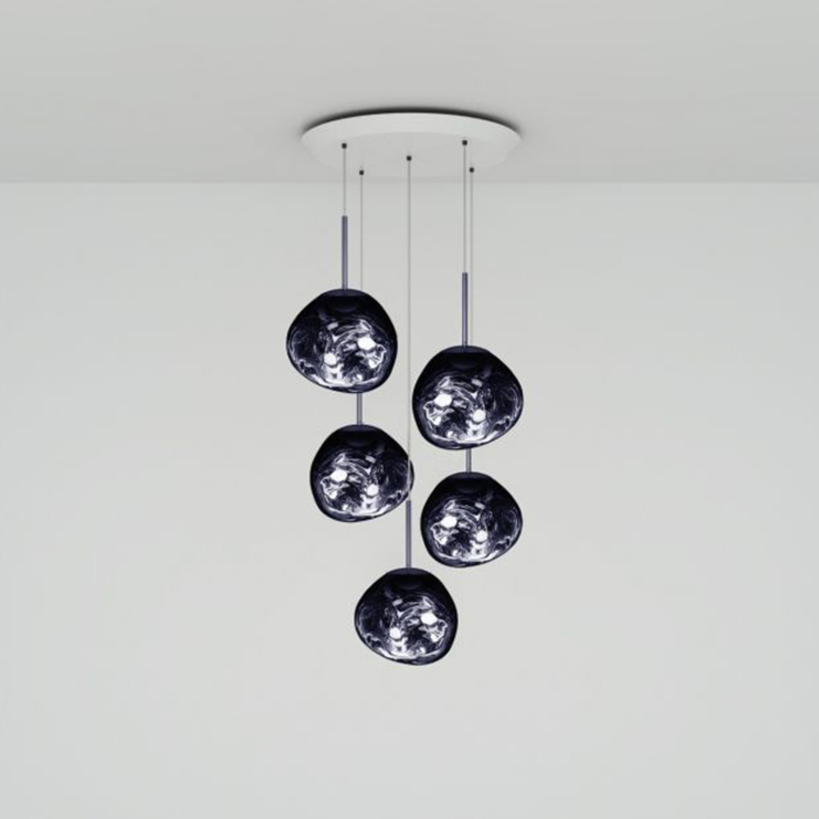 Tom Dixon hanging light Melt Mini Round, Ø 73 cm, 5-bulb.