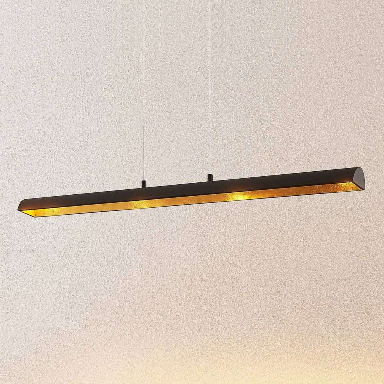 Solvina LED Lustră Pendul Black/Gold - Lindby