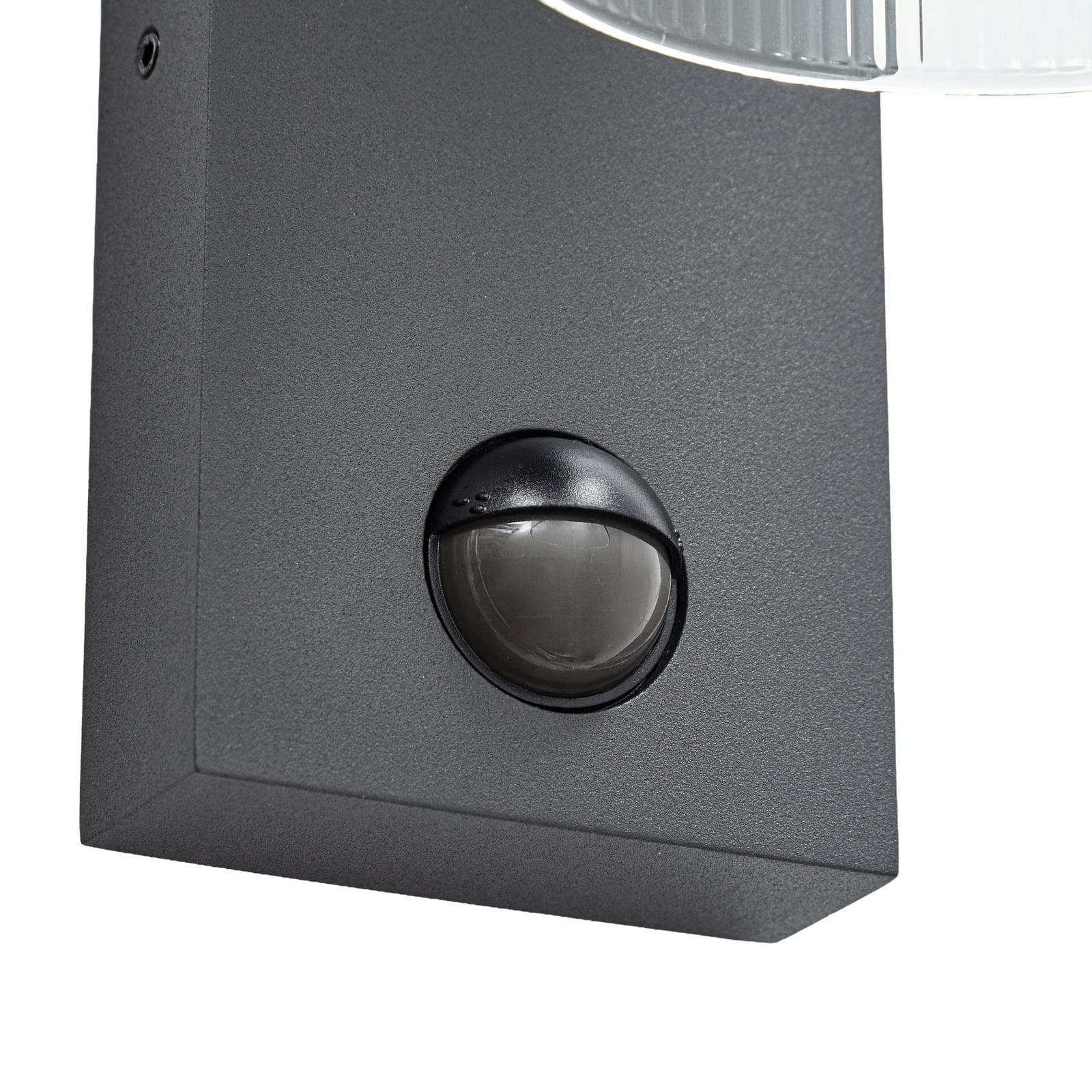 Lucande LED-Außenwandlampe Bee-G, Sensor anthrazit geriffelt