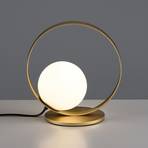 Stolná LED lampa Halo, zlato/opál