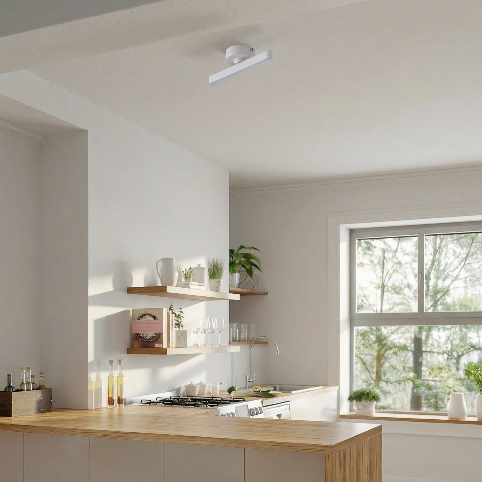 Lindby LED-kohdevalaisin Eldrin, valkoinen, 1-valo, valonauha