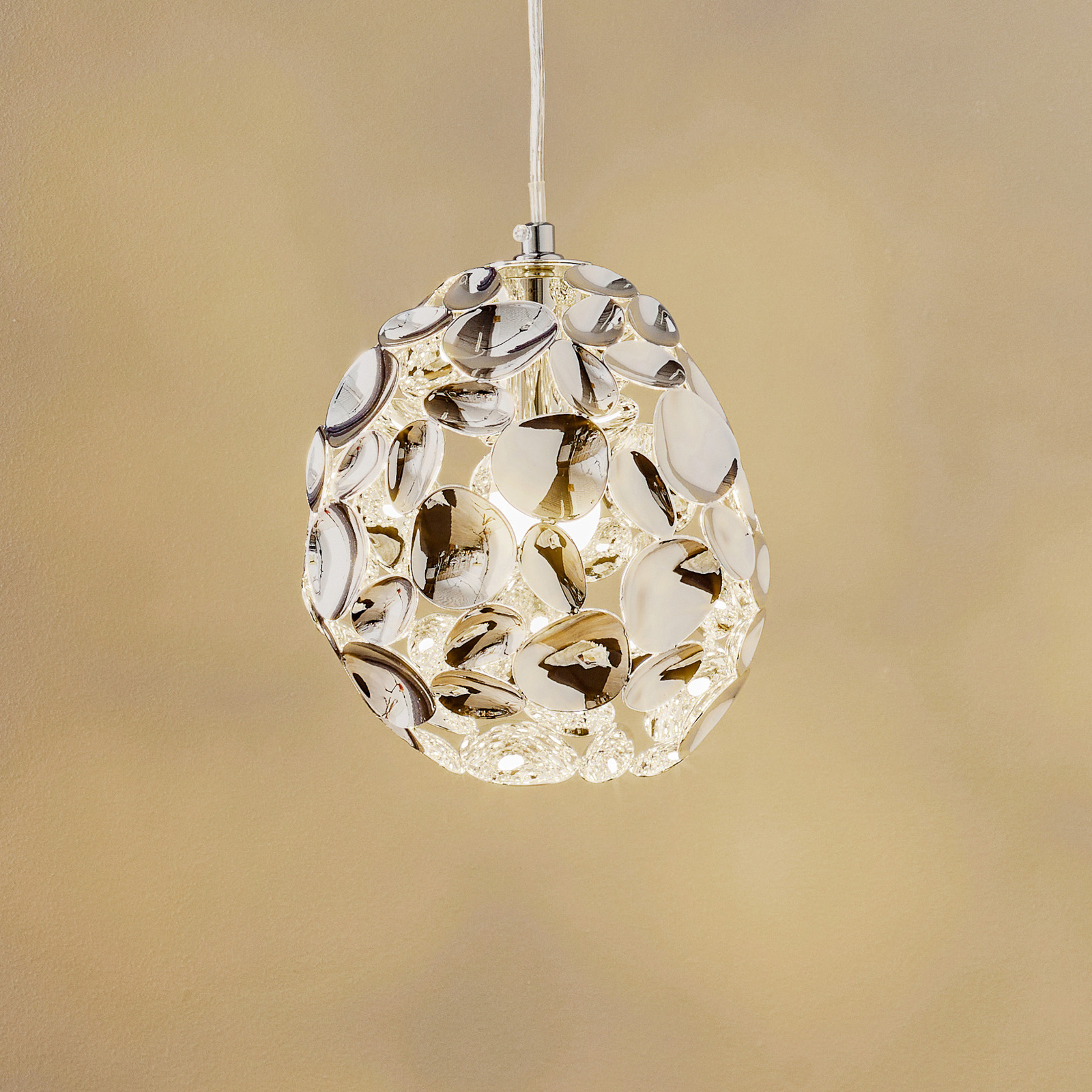 LED-Hängeleuchte Narisa, Ø 18 cm chrom
