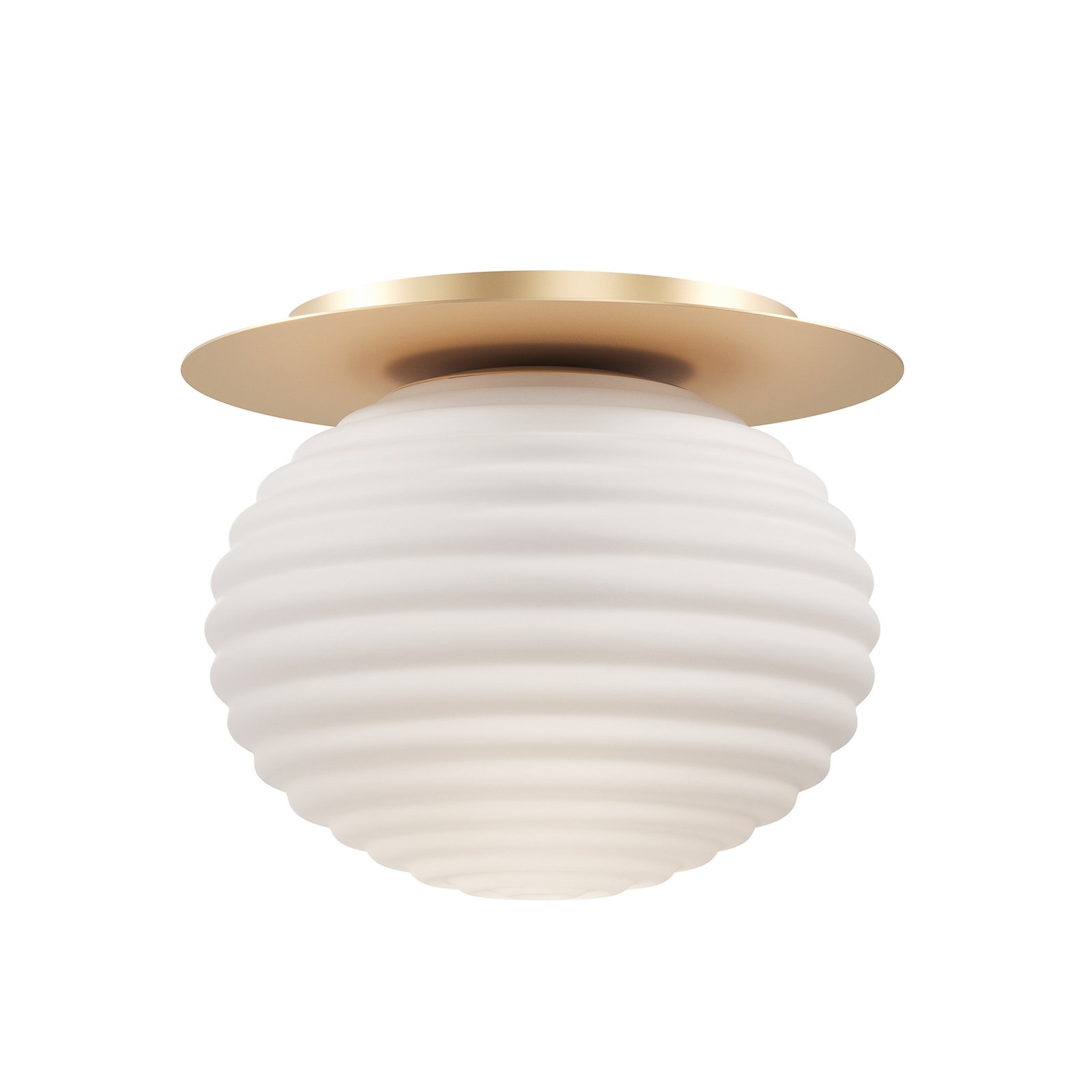 Maytoni Reels ceiling light, gold / white, Ø 35 cm, glass