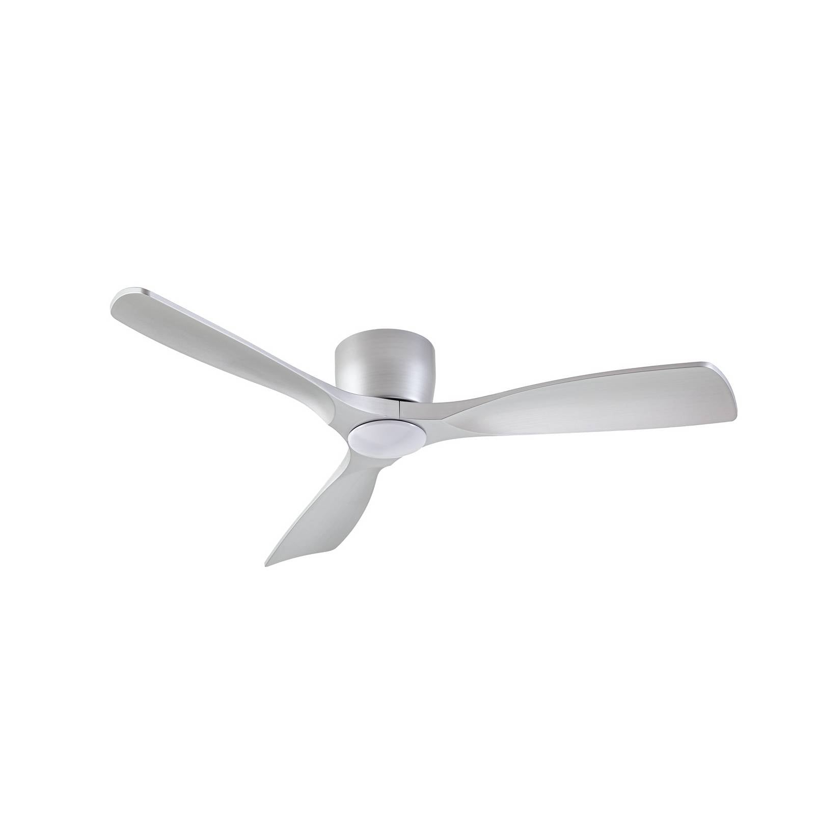 Lucande Smart LED-Deckenventilator Moneno, silber, DC, Tuya