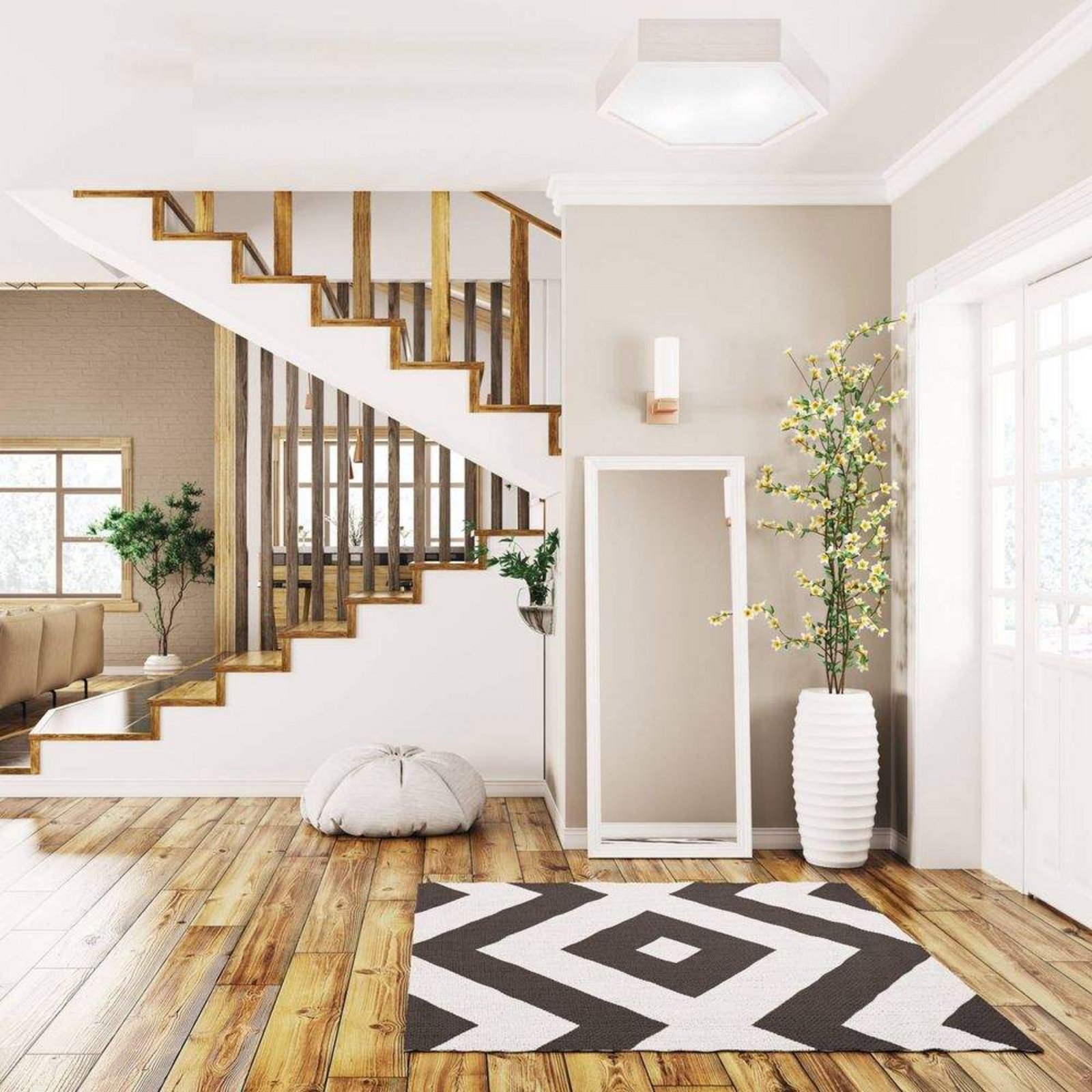 Hagen Deckenleuchte White Pine Wood - Envostar