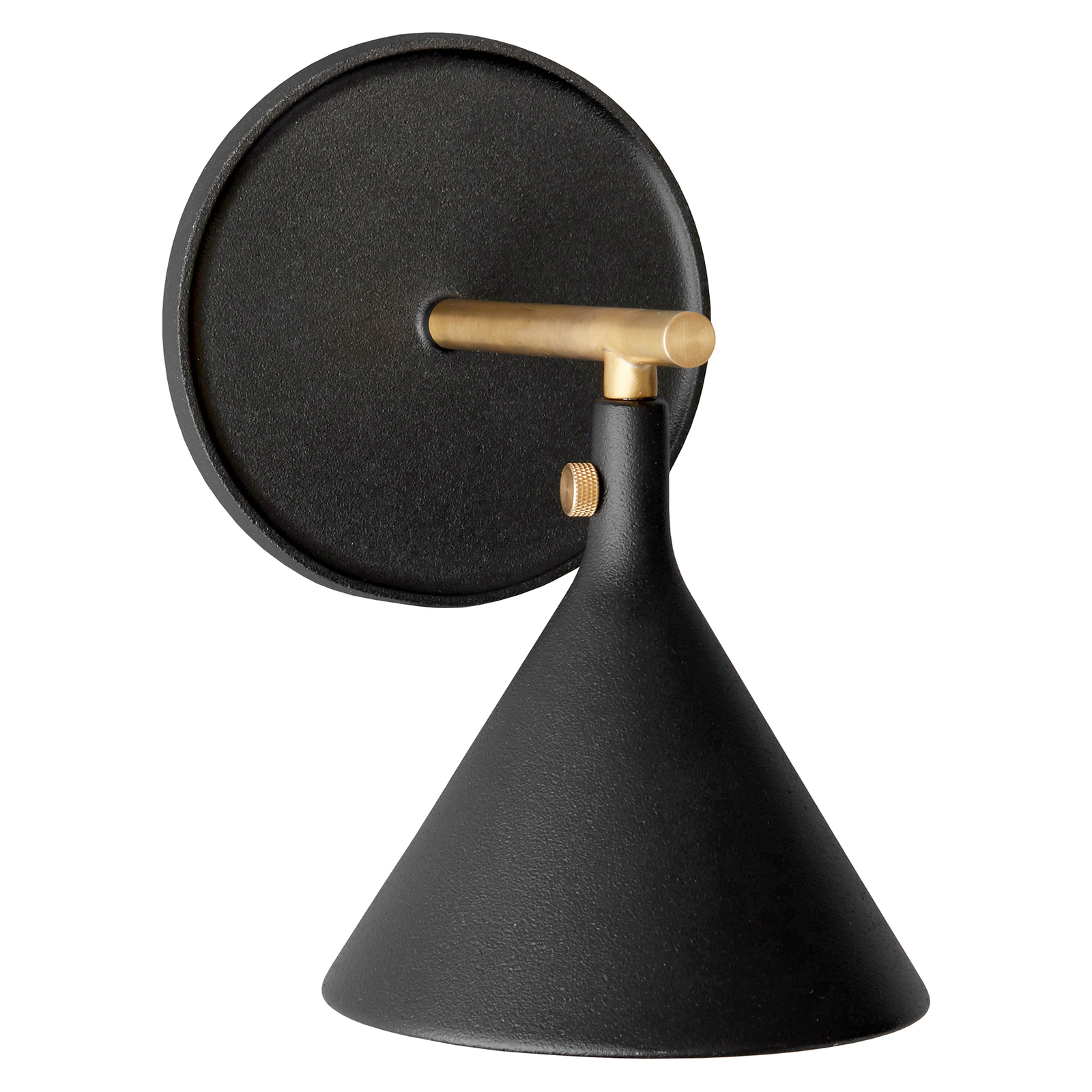 MENU Menu Cast Sconce wall light, cable and plug, for Living / Dining Room, sand cast aluminium, brushed brass, G9, 2.5 W, energy efficiency: A++, H: 19 cm