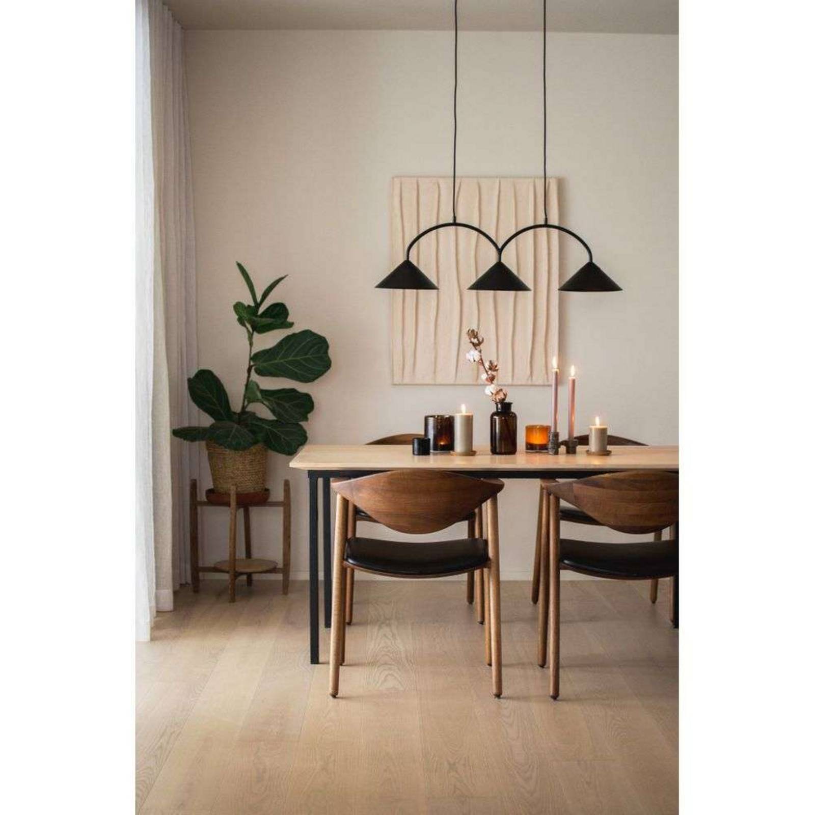Globen Lighting Hängelampe CURVE 3, beige, 3-flg., 95 cm günstig online kaufen