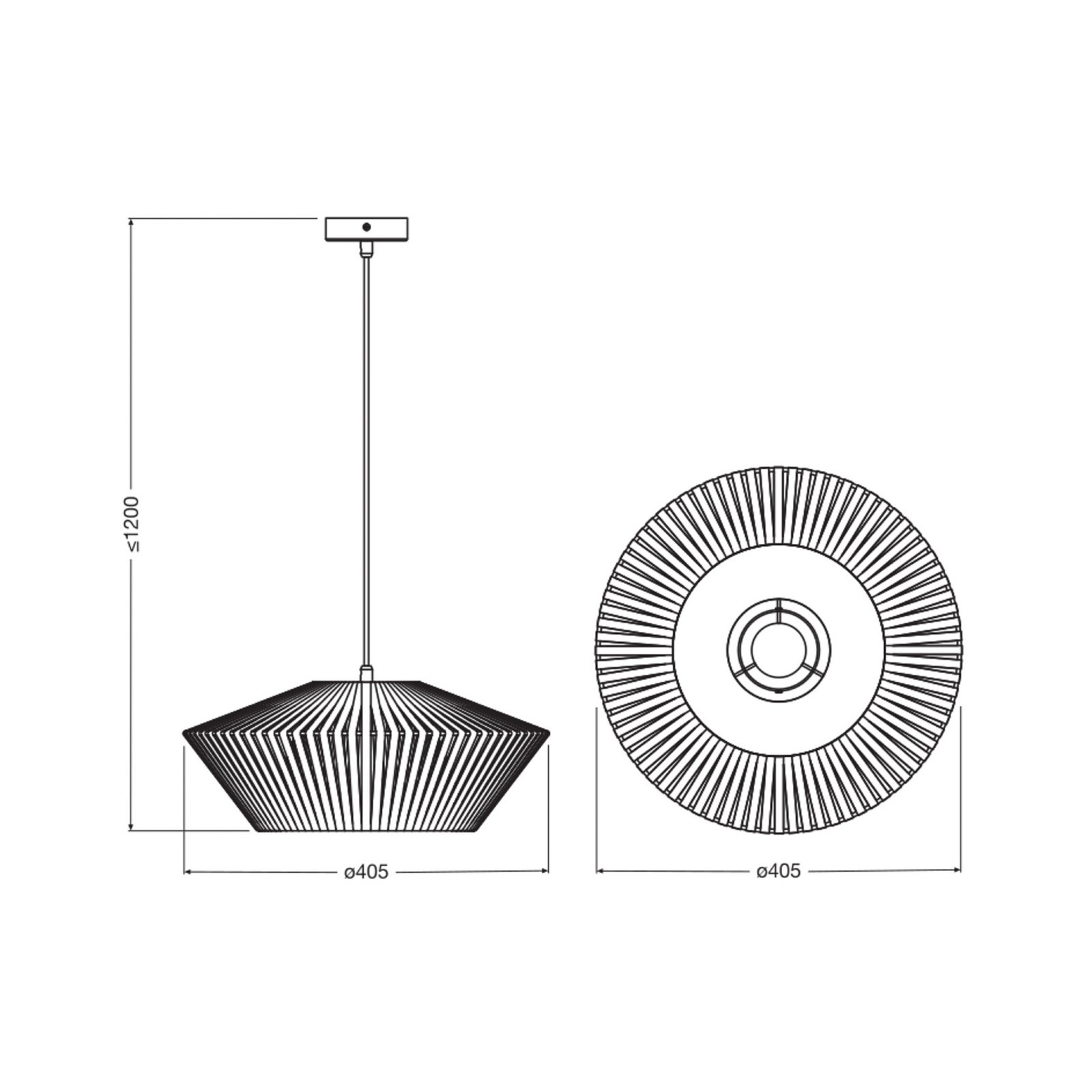 Suspension OSRAM Decor Rubans Ø 40,5 cm, beige, textile, E27