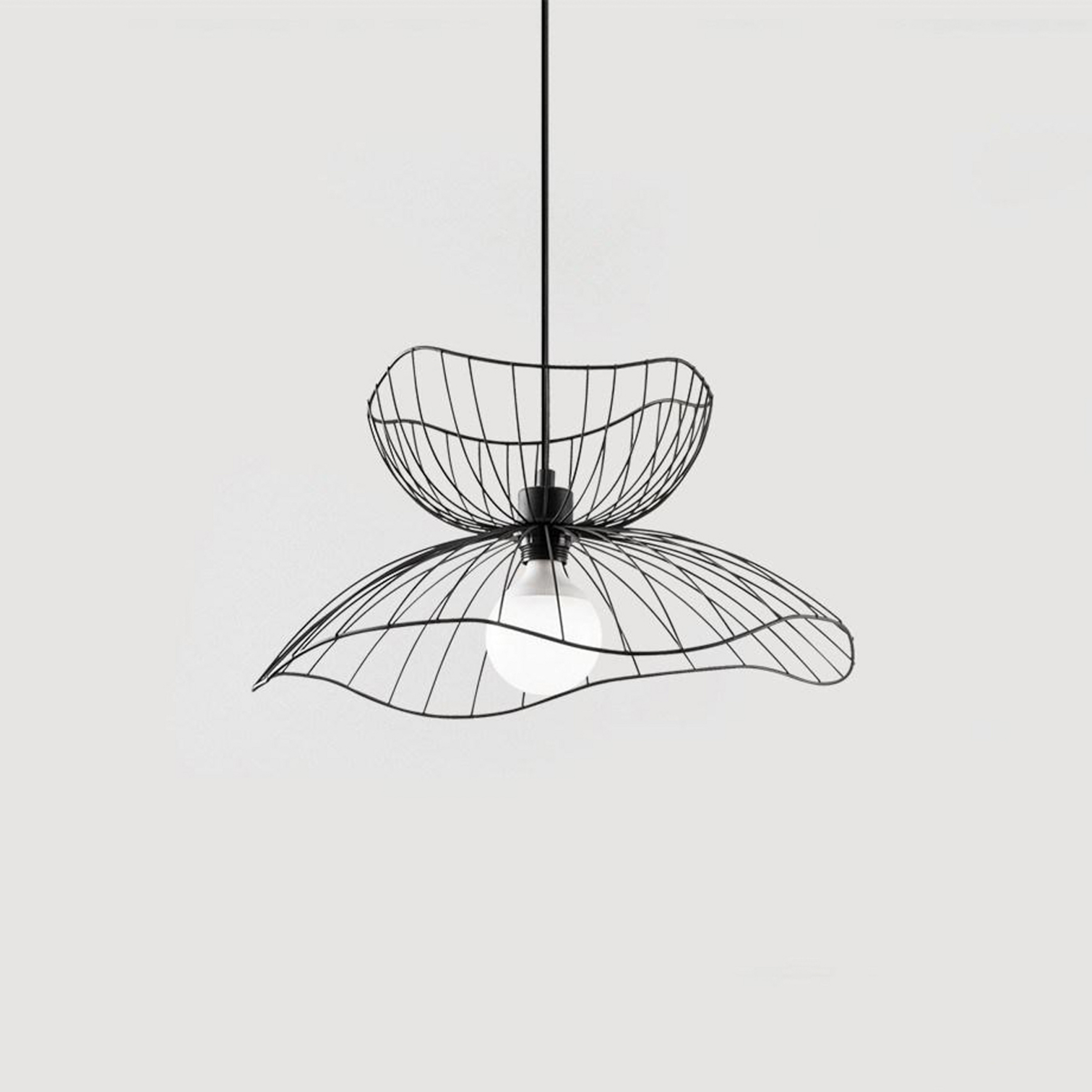 Candeeiro suspenso Farac 6390, preto, metal, Ø 50 cm