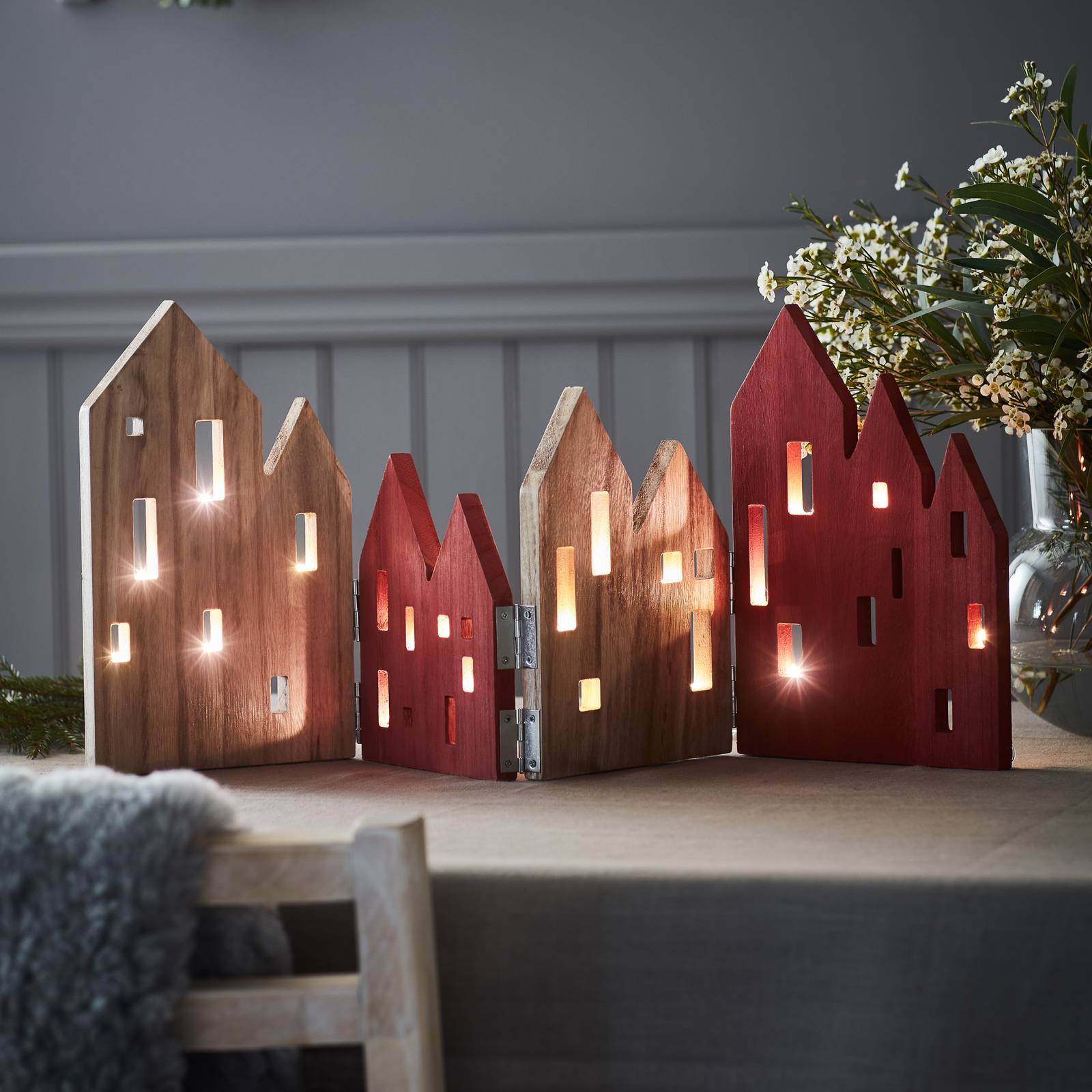 markslöjd lampe décorative led view en bois, rouge