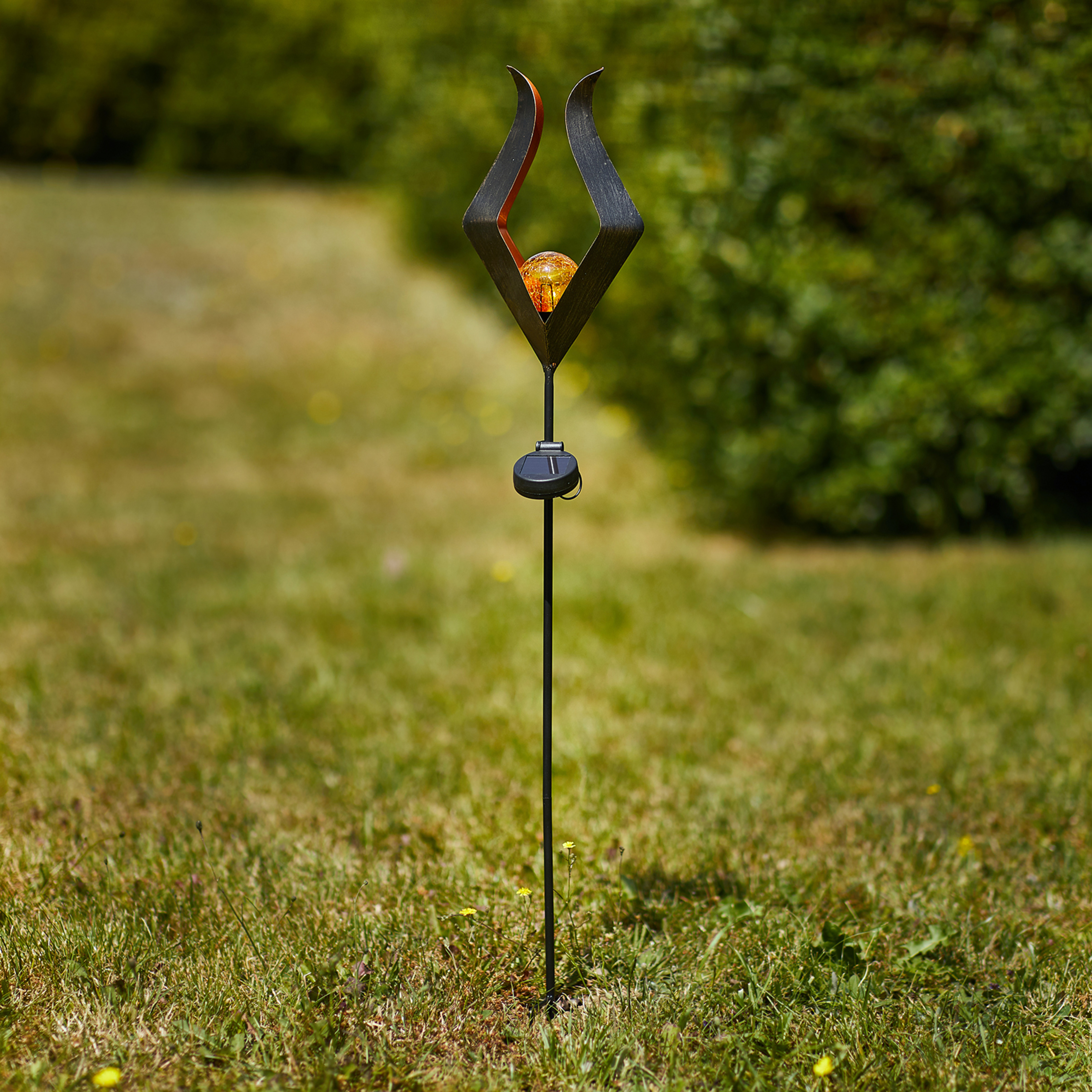 Lampe sur piquet LED solaire 48702 sphère en verre