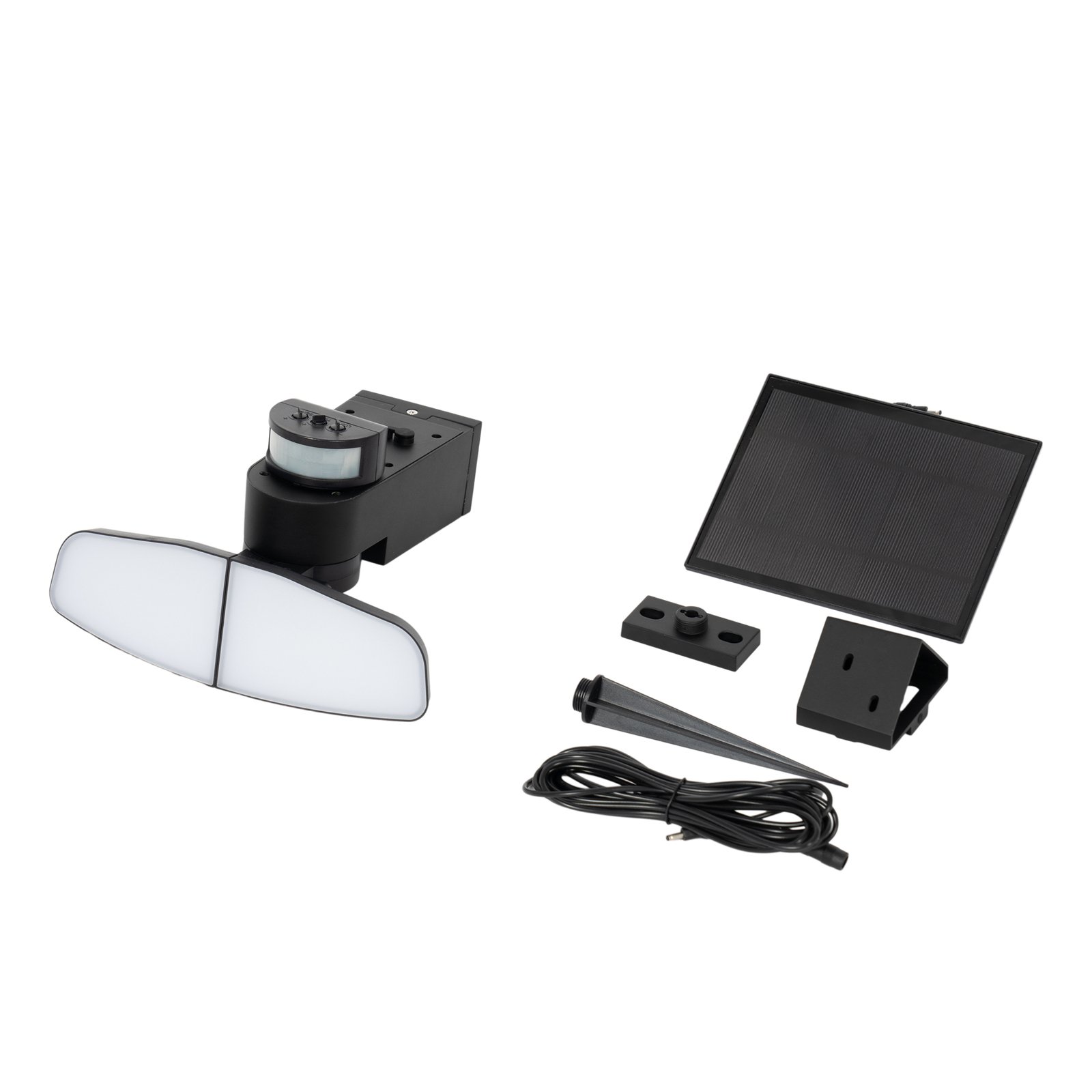 Naelin Zonnecel Wandlamp w/Sensor Zwart - Lindby