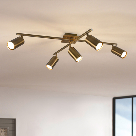 Plafondspot Marley, oudmessing, 5-lamps