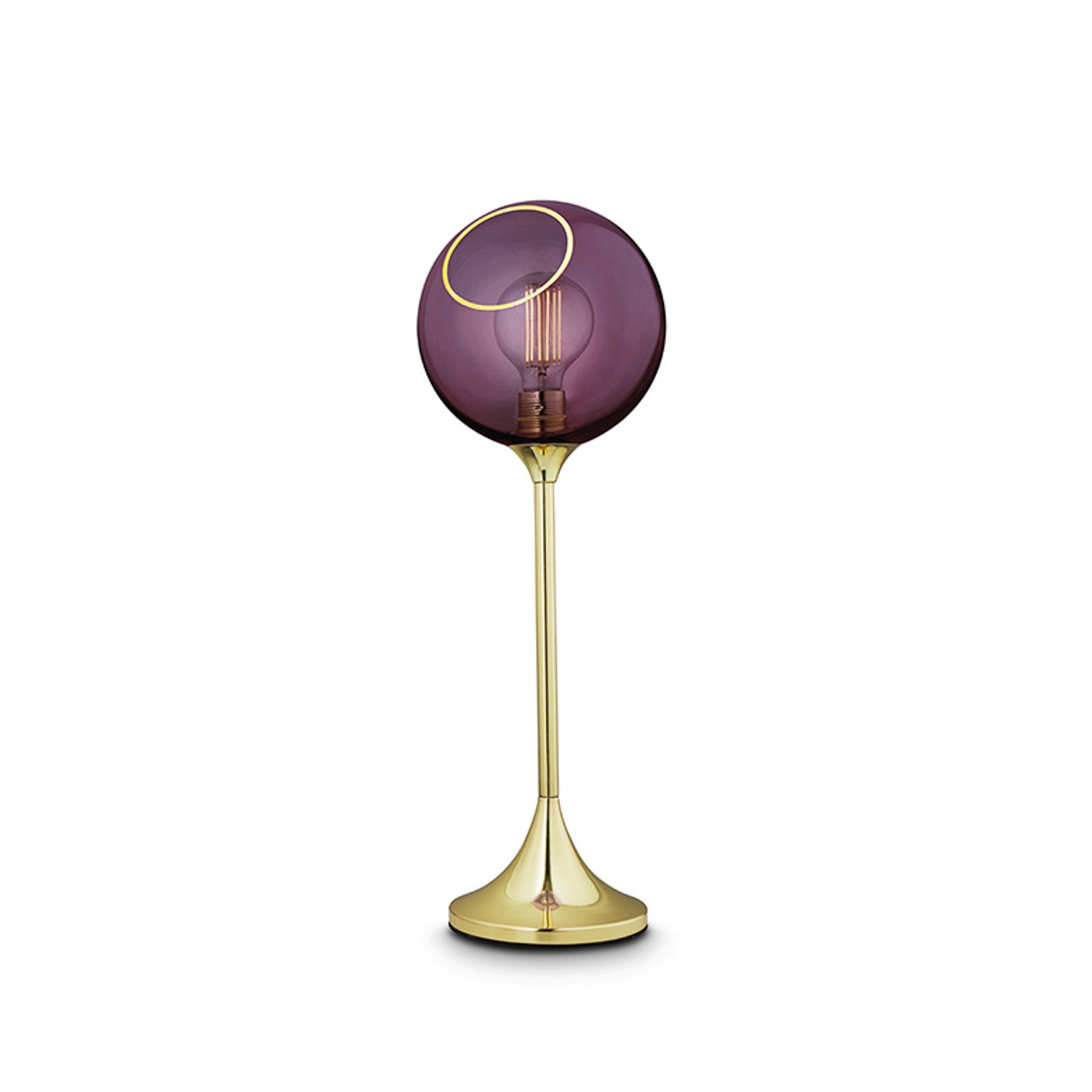 Lámpara de mesa Ballroom, púrpura, vidrio soplado, atenuable