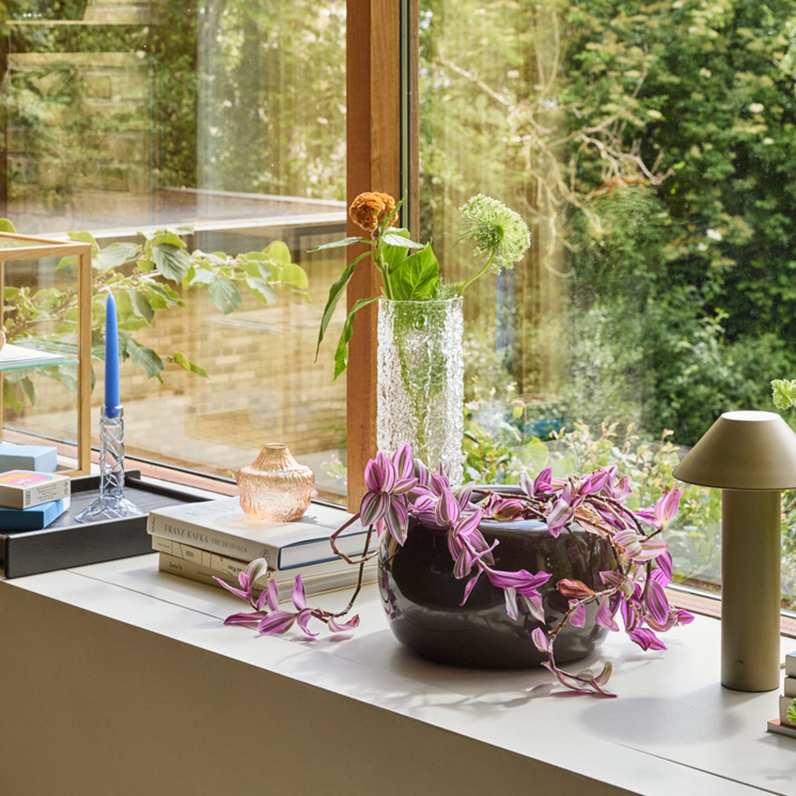 Vaso triplo, set da 3, verde/trasparente - Hübsch