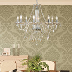 Skleněný lustr Basilano v koňakové barvě 8 žárovek