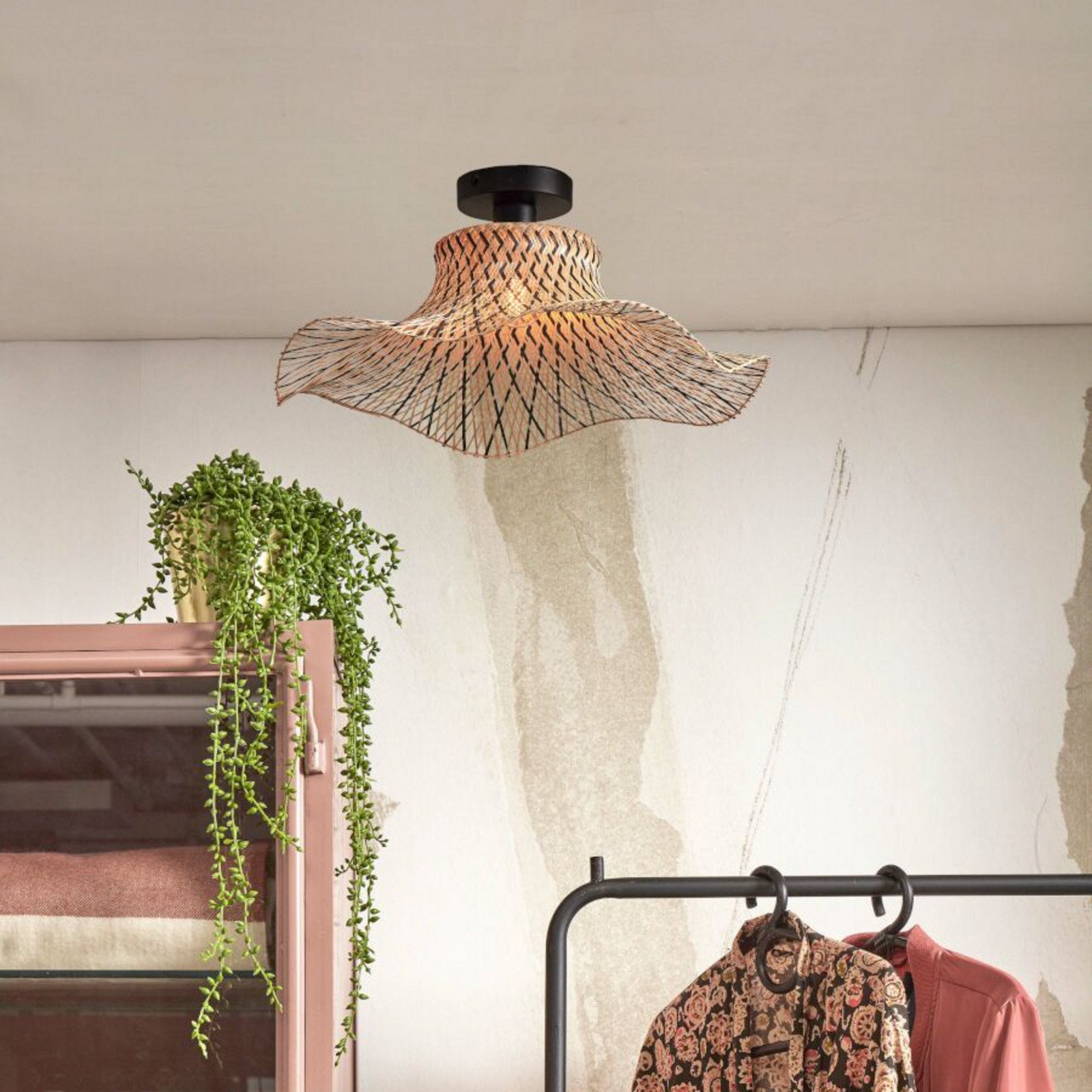 Plafonieră GOOD & MOJO Ibiza Ibiza Ø 50cm natural/negru - Camera de zi / sufragerie - Bamboo