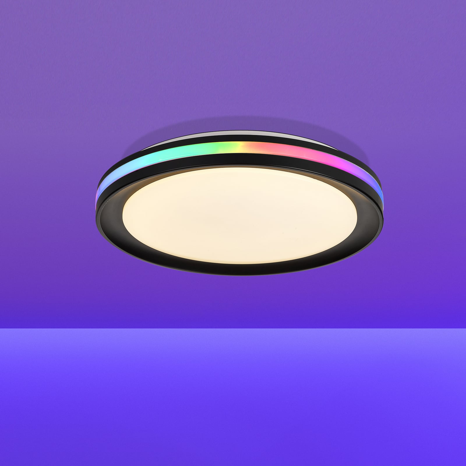 LED-taklampa Gamer, RGB, CCT, fjärrkontroll, svart