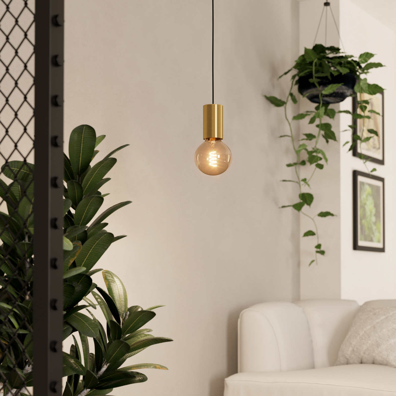 Pozueta 1 obesek, enojna svetilka, medenina