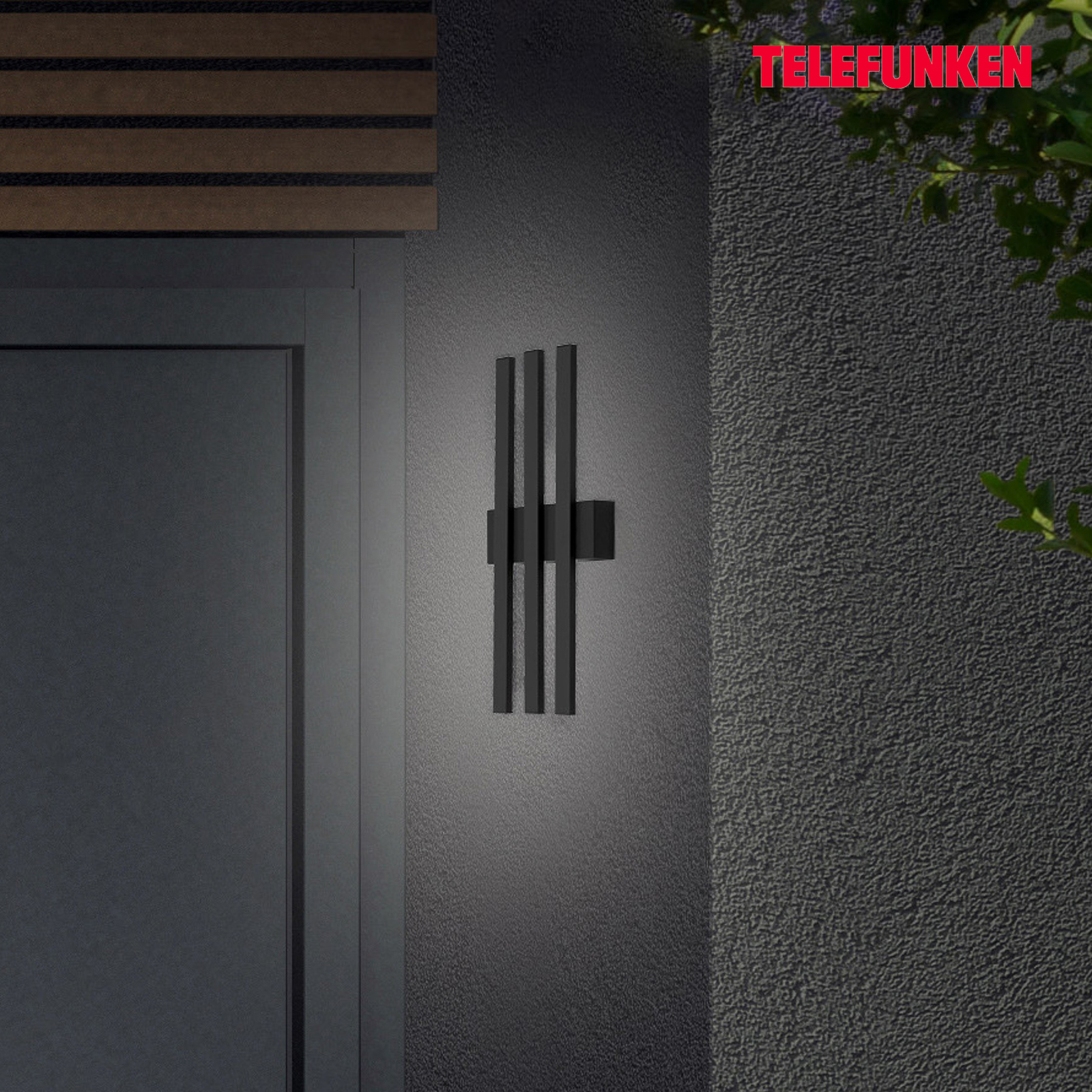 Graz LED outdoor wall light indirect 3-bulb black