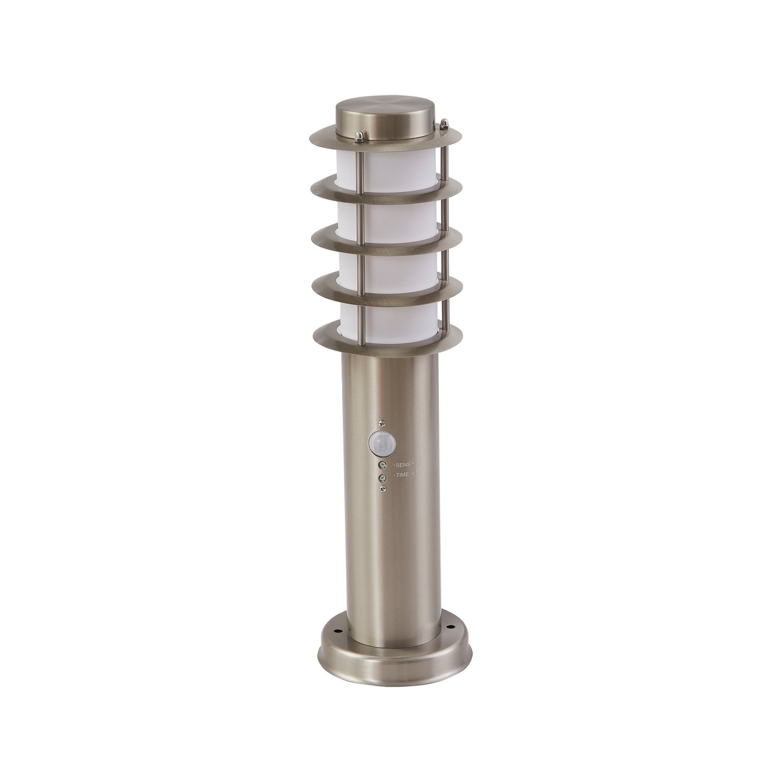 Lindby pillar light Hanja, sensor, stainless steel, Ø 11.7 cm