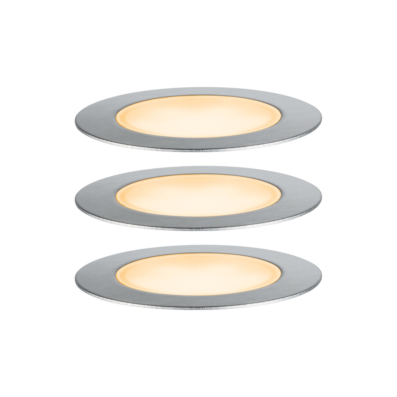 Plug & Shine 3 LED Nedgravnings Spot Floor Insect-friendly IP67 Silver - Paulman