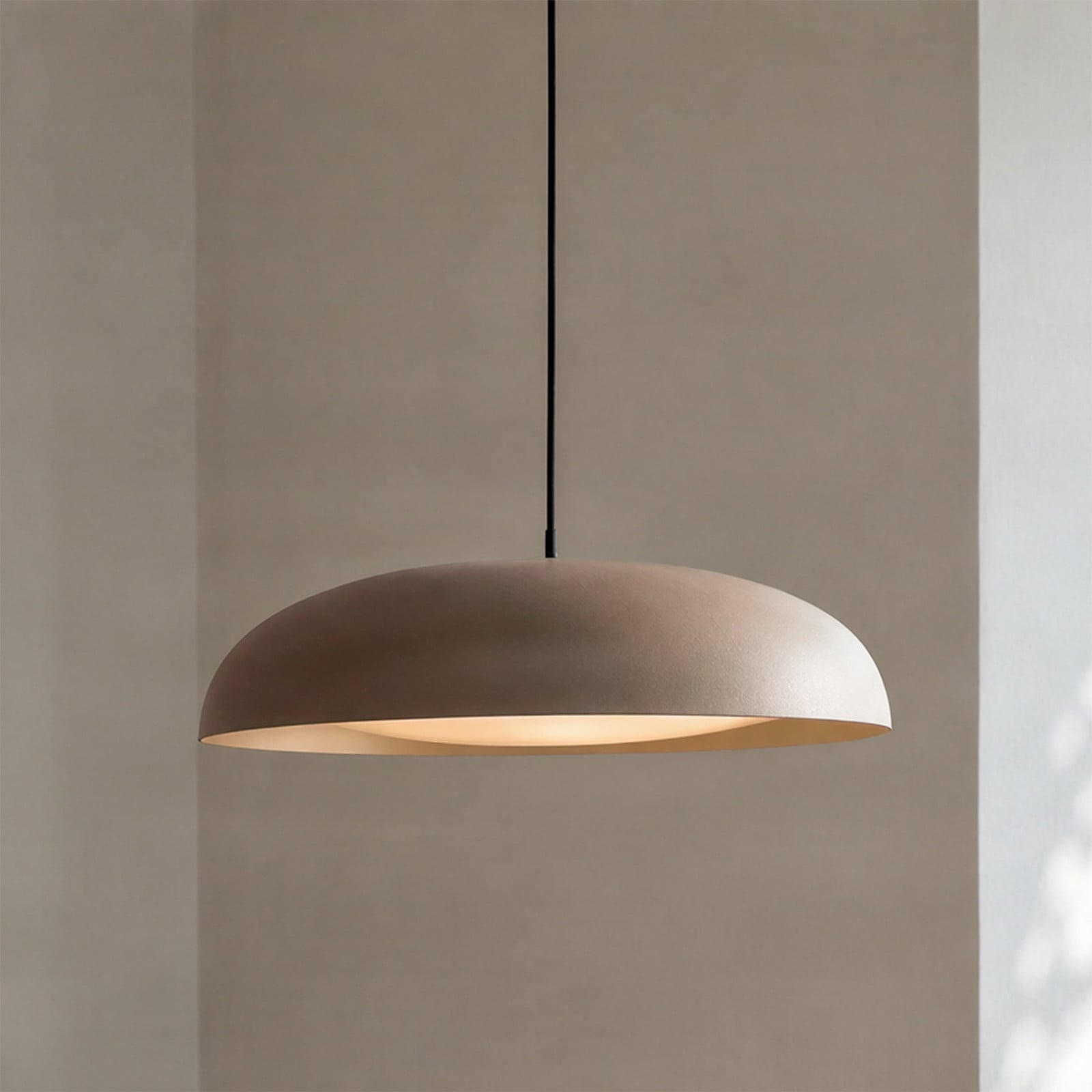 Florie LED-hængelampe, beige, metal, Ø 40 cm – Lindby - Spisestue - Moderne - Med én lyskilde