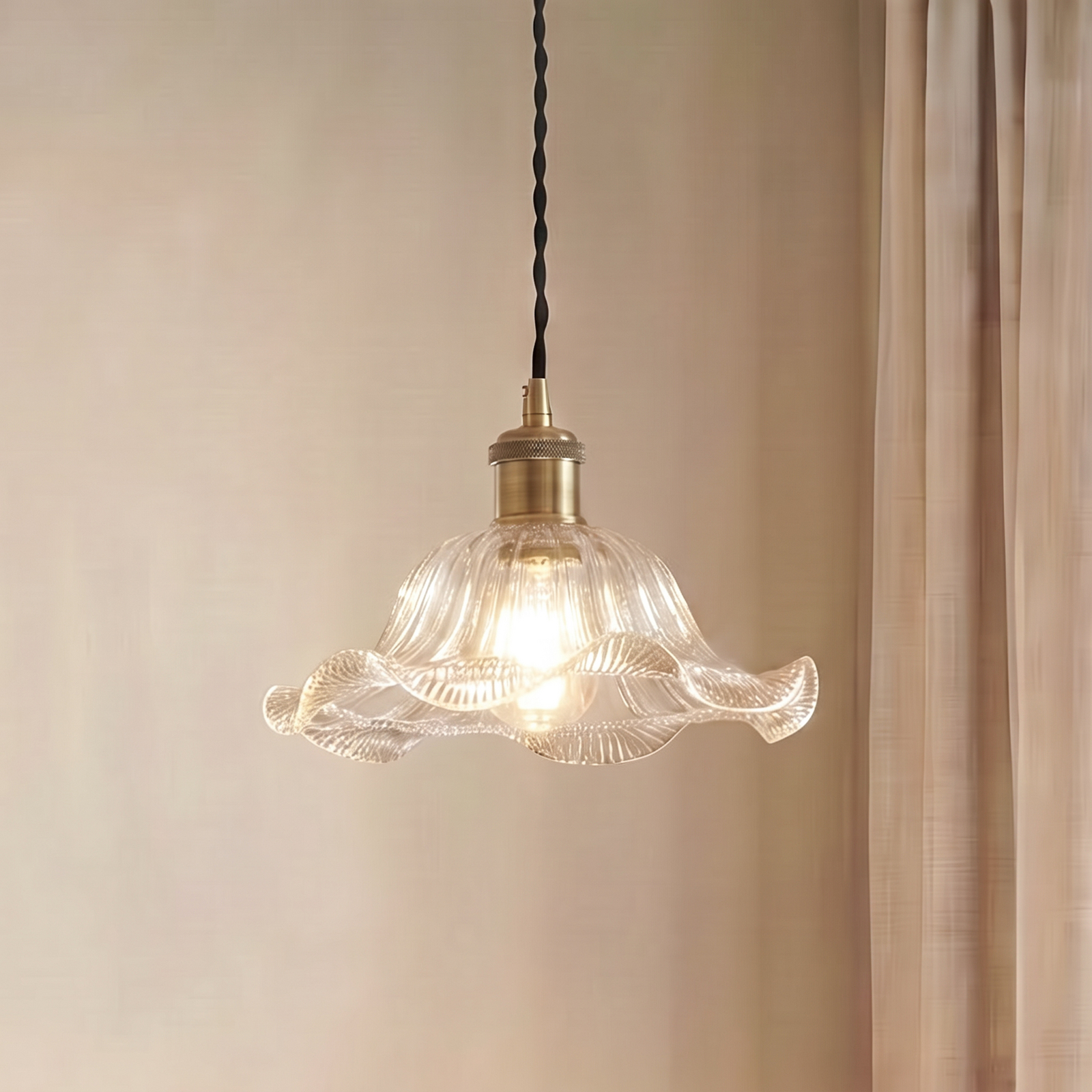 Lindby rippvalgustid Ludowika, läbipaistev, klaas, Ø25cm, E27