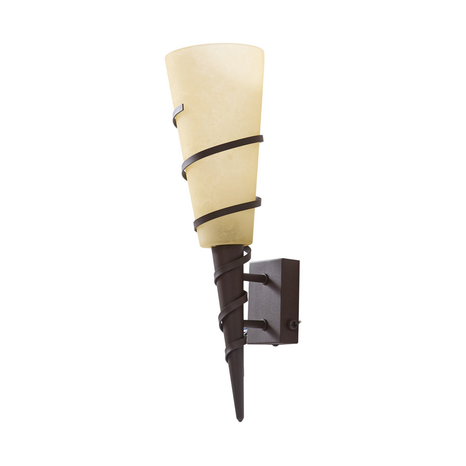Lindby Applique Anouk, altezza 44 cm, vetro, metallo, torcia