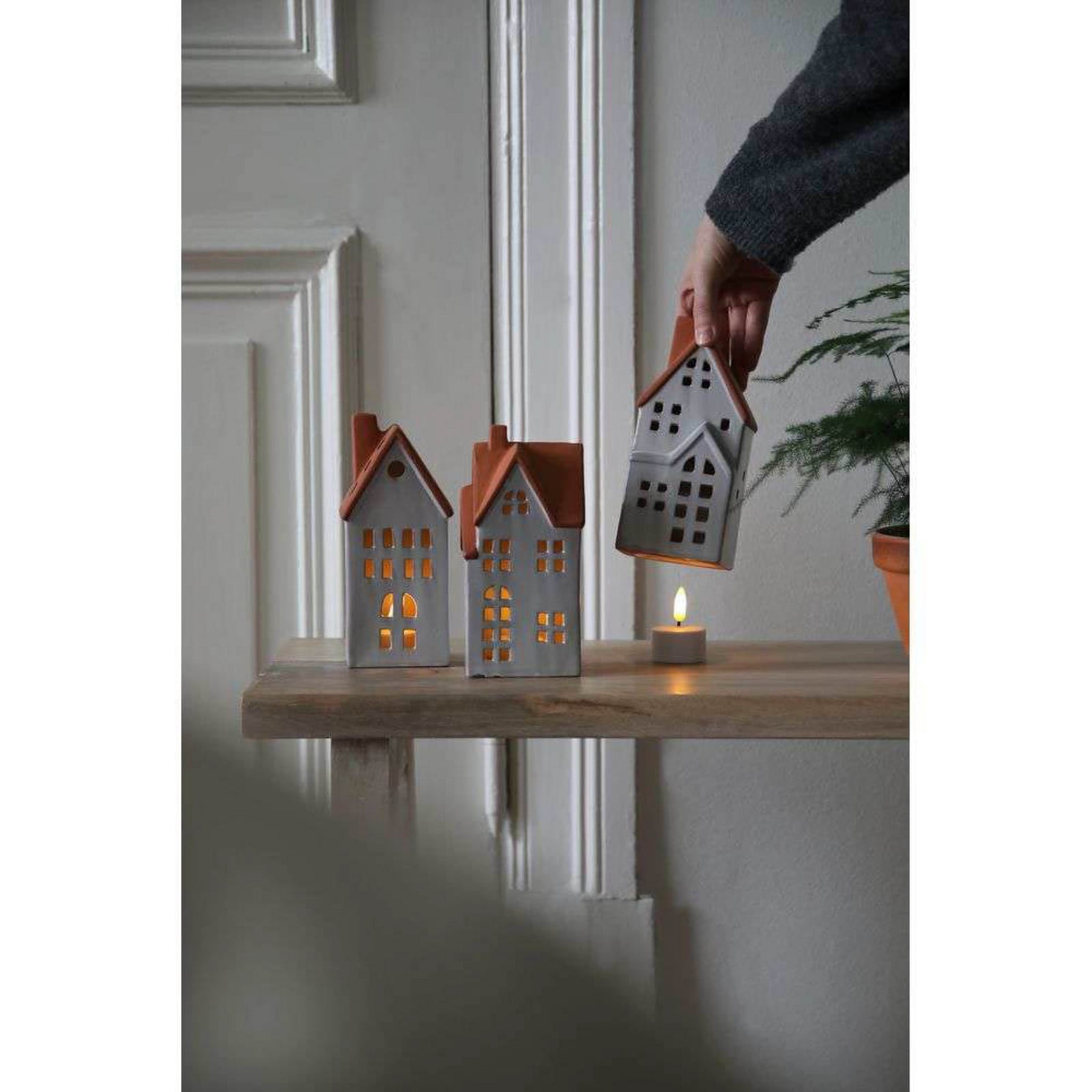 Molton Decoration Bordslampa 3 pcs. White/Brown Marksl&ouml;jd - Vardagsrum - Keramik