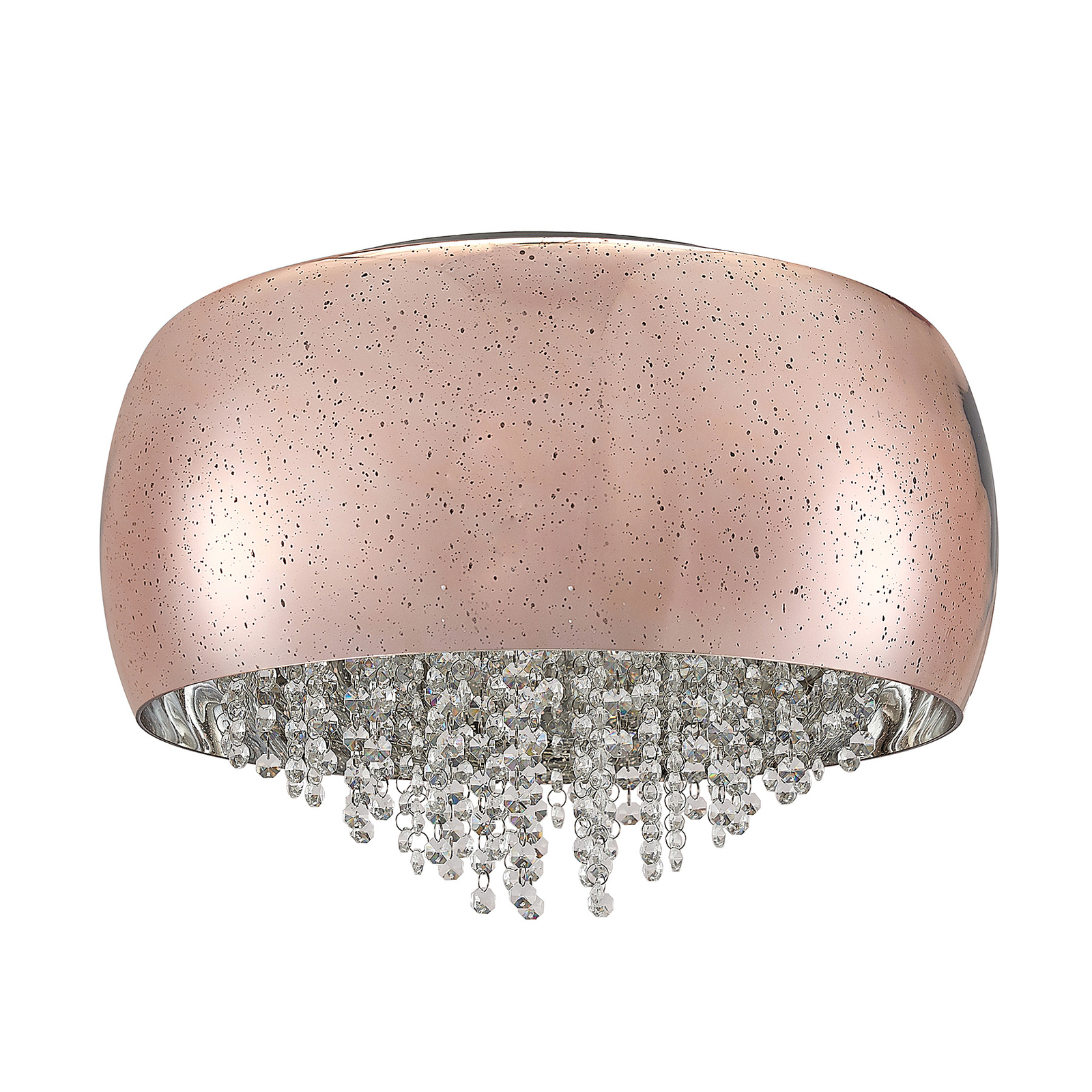 Lucande Elinara kristal-plafondlamp, 6-lamps koper