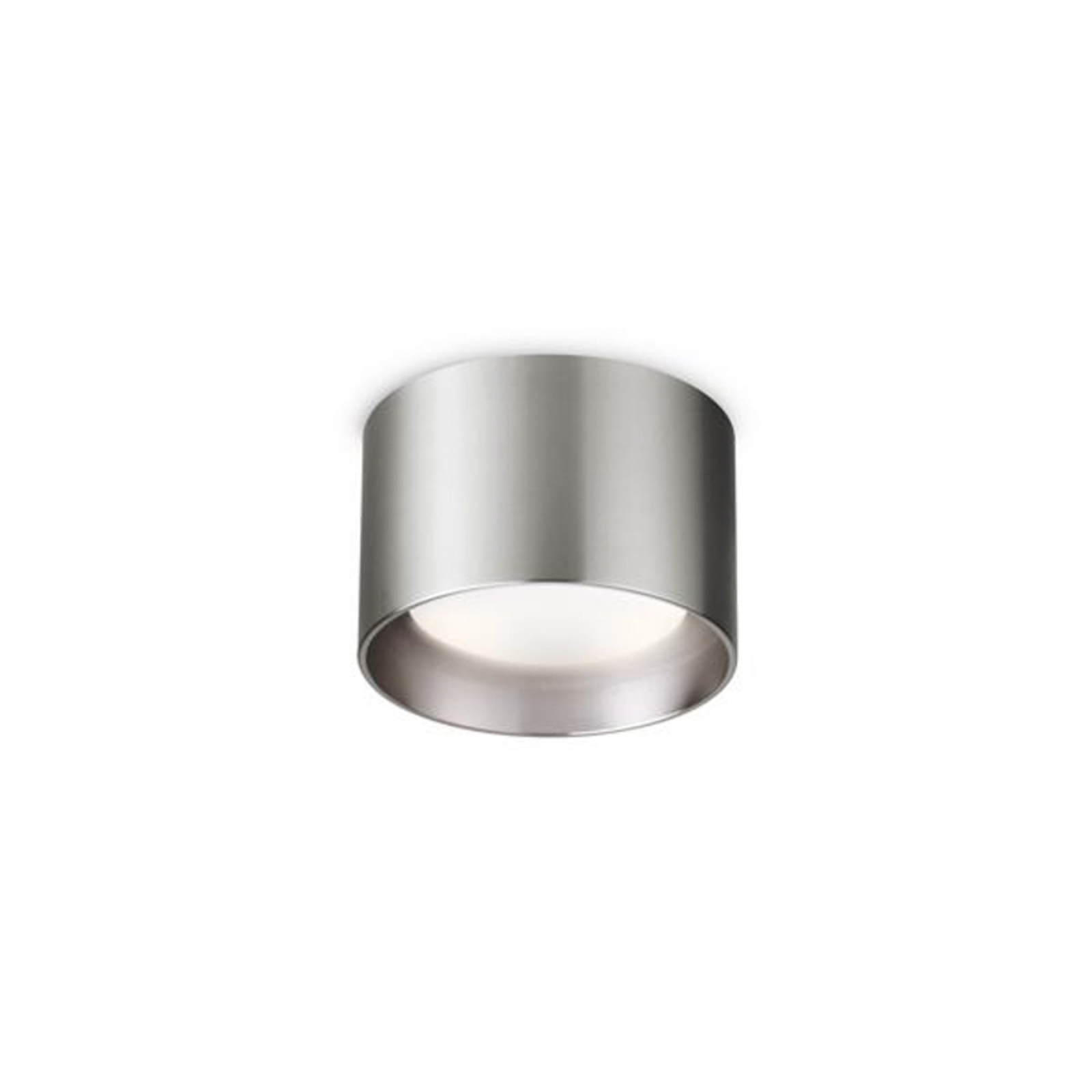 Ideal Lux alasvalo Spike Pyöreä, nikkelin värinen, alumiini, Ø 10 cm