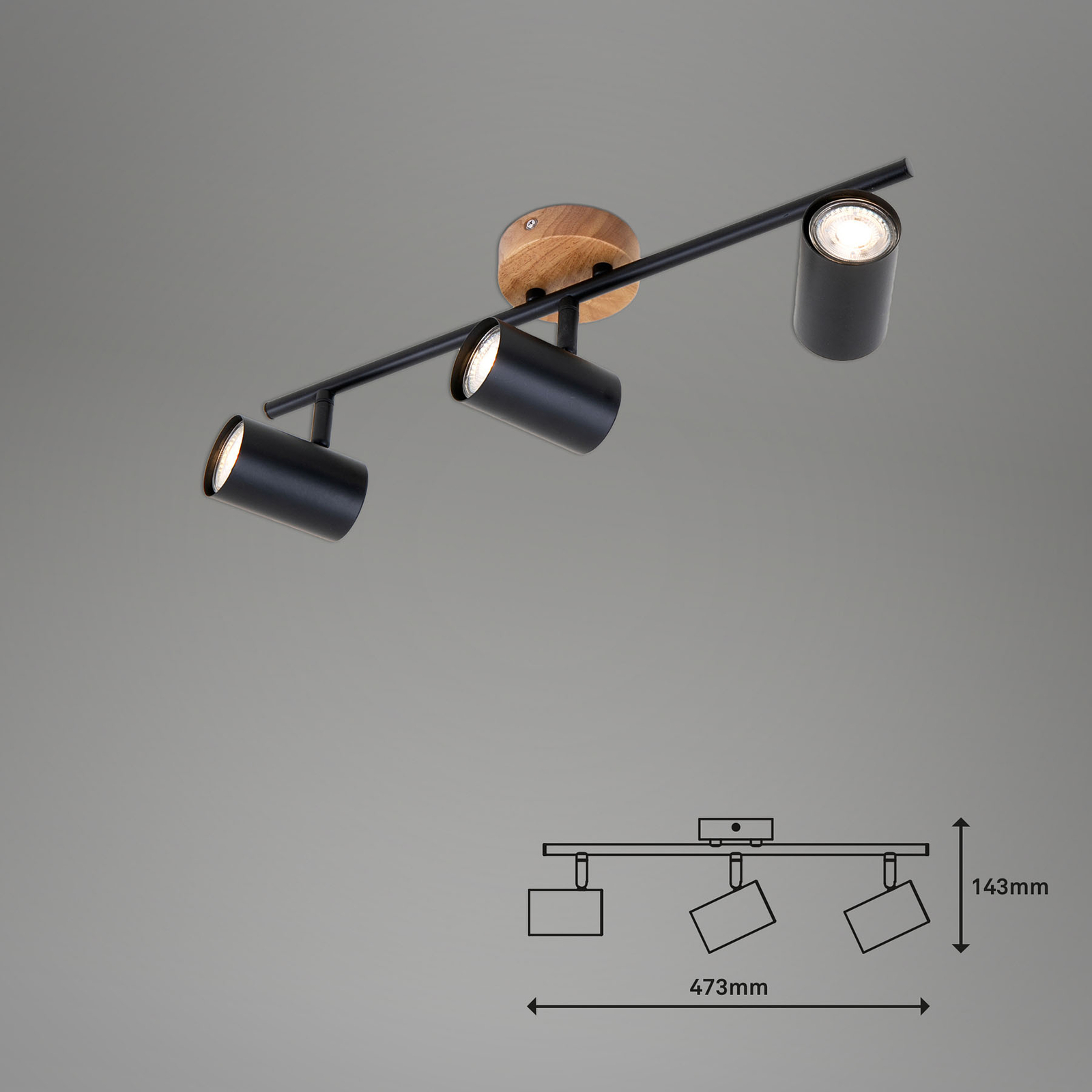 Reflektor sufitowy Wood &amp; Style 2920, 3-punktowy