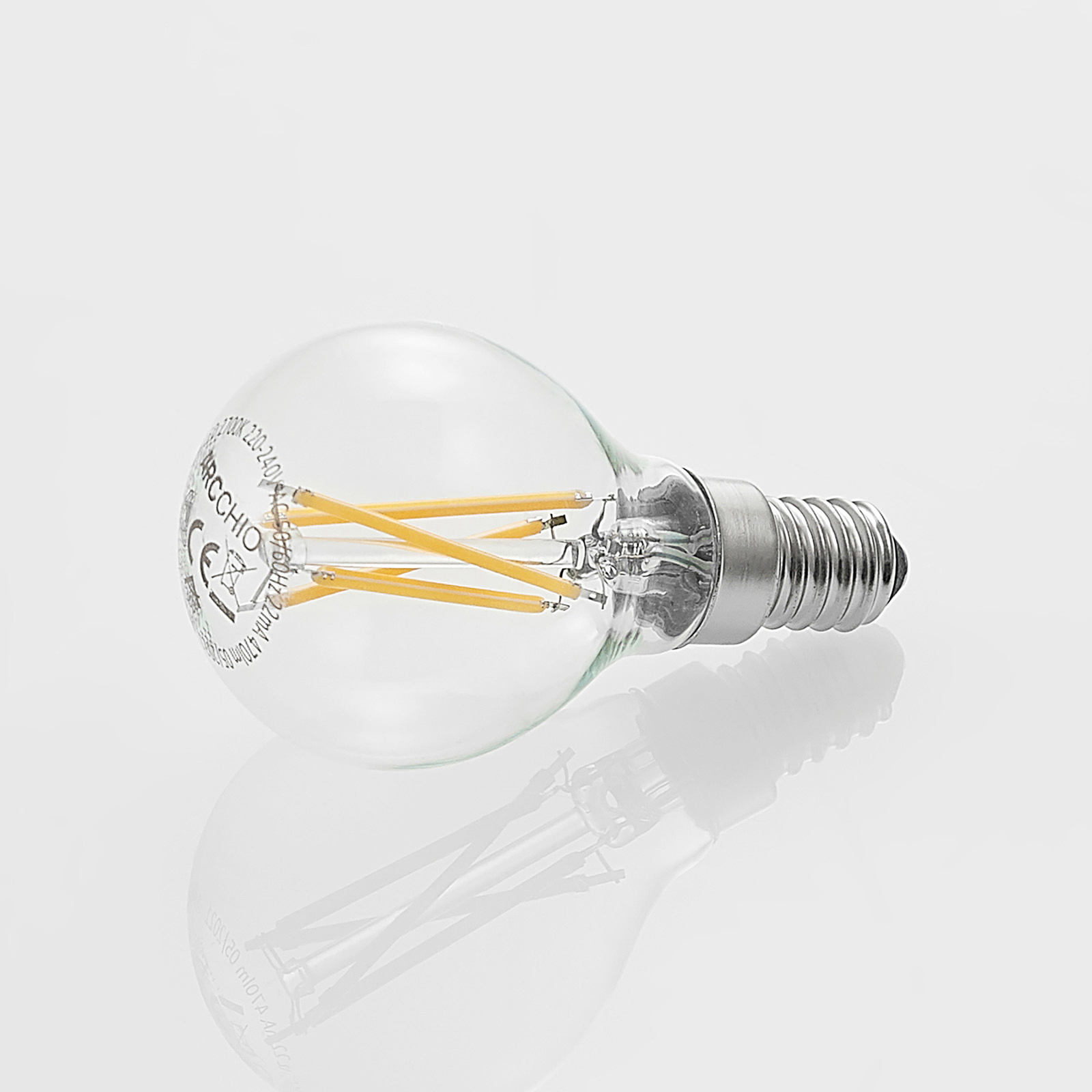 LED-Filamentlampe E14 4W 2700K Tropfen dimmbar 2er