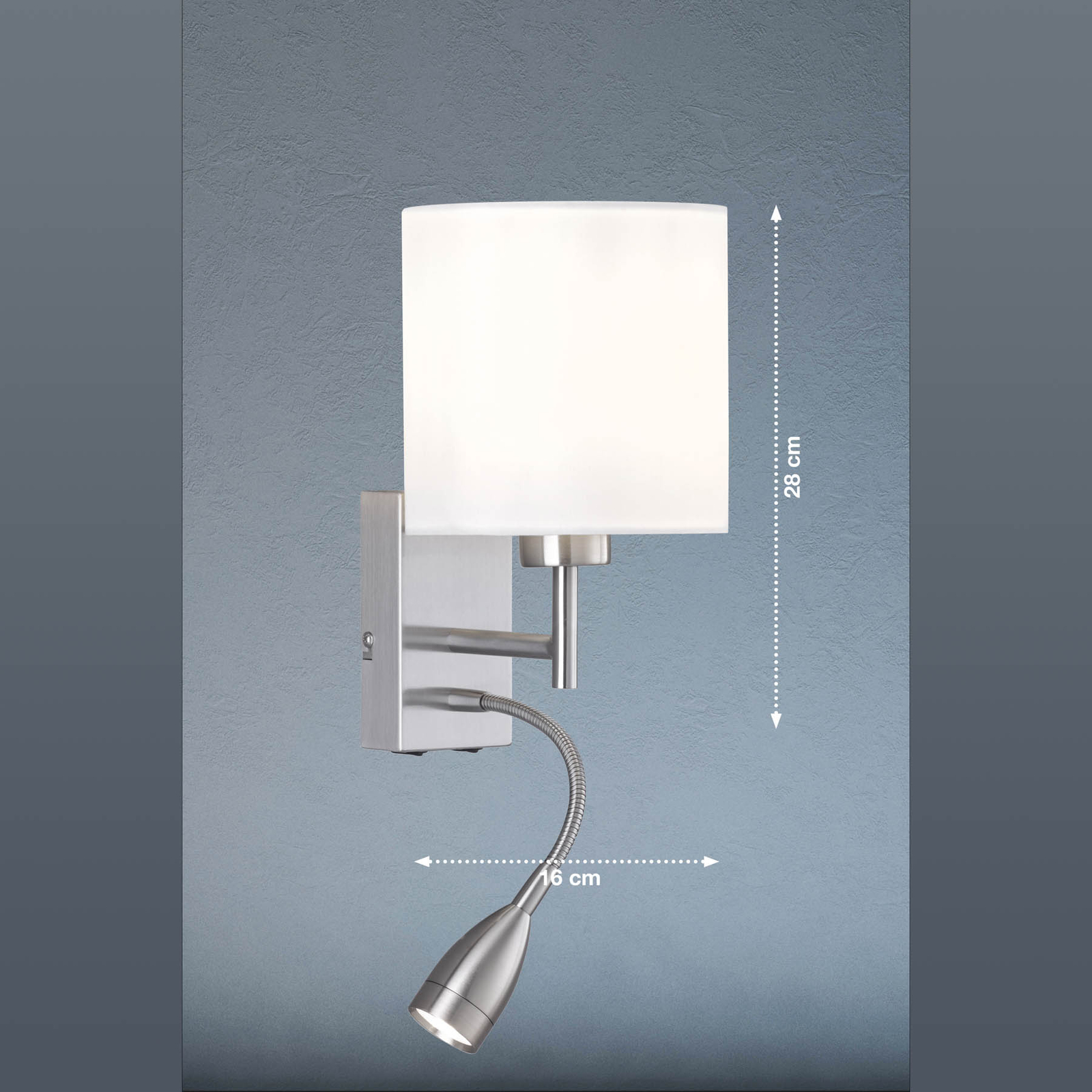 Wandlampe Dreamer LED-Leselicht nickel/Chintz weiß