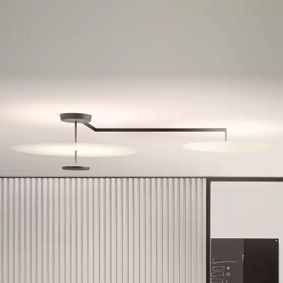 Lampenwelt Vibia Flat LED-Deckenleuchte 3-flg. Ø 55 cm weiß