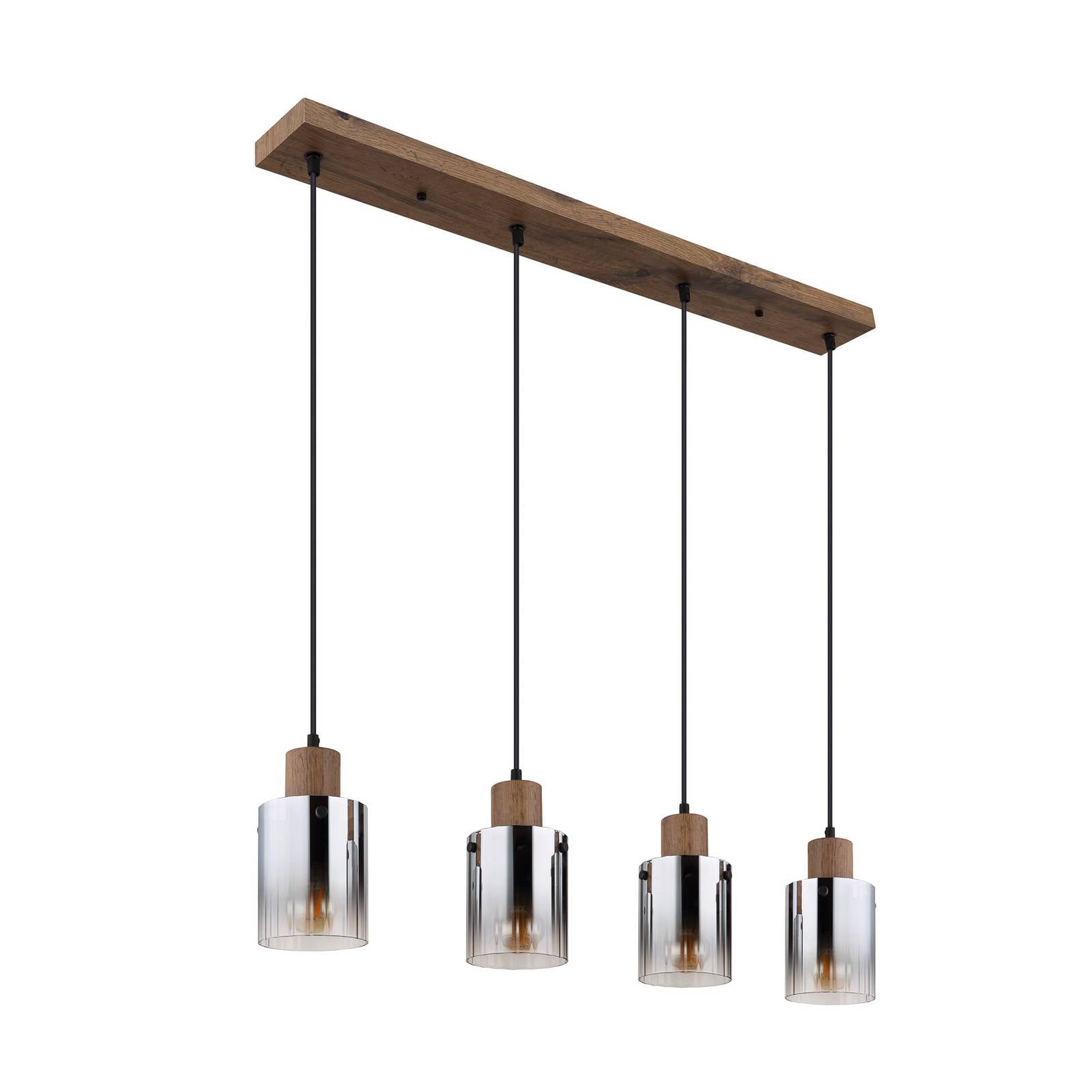Hängeleuchte Underwood, Länge 105 cm, braun/rauchgrau, MDF