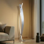 Lucande, lampadaire LED Marija, argenté, à intensité variable, 140 cm