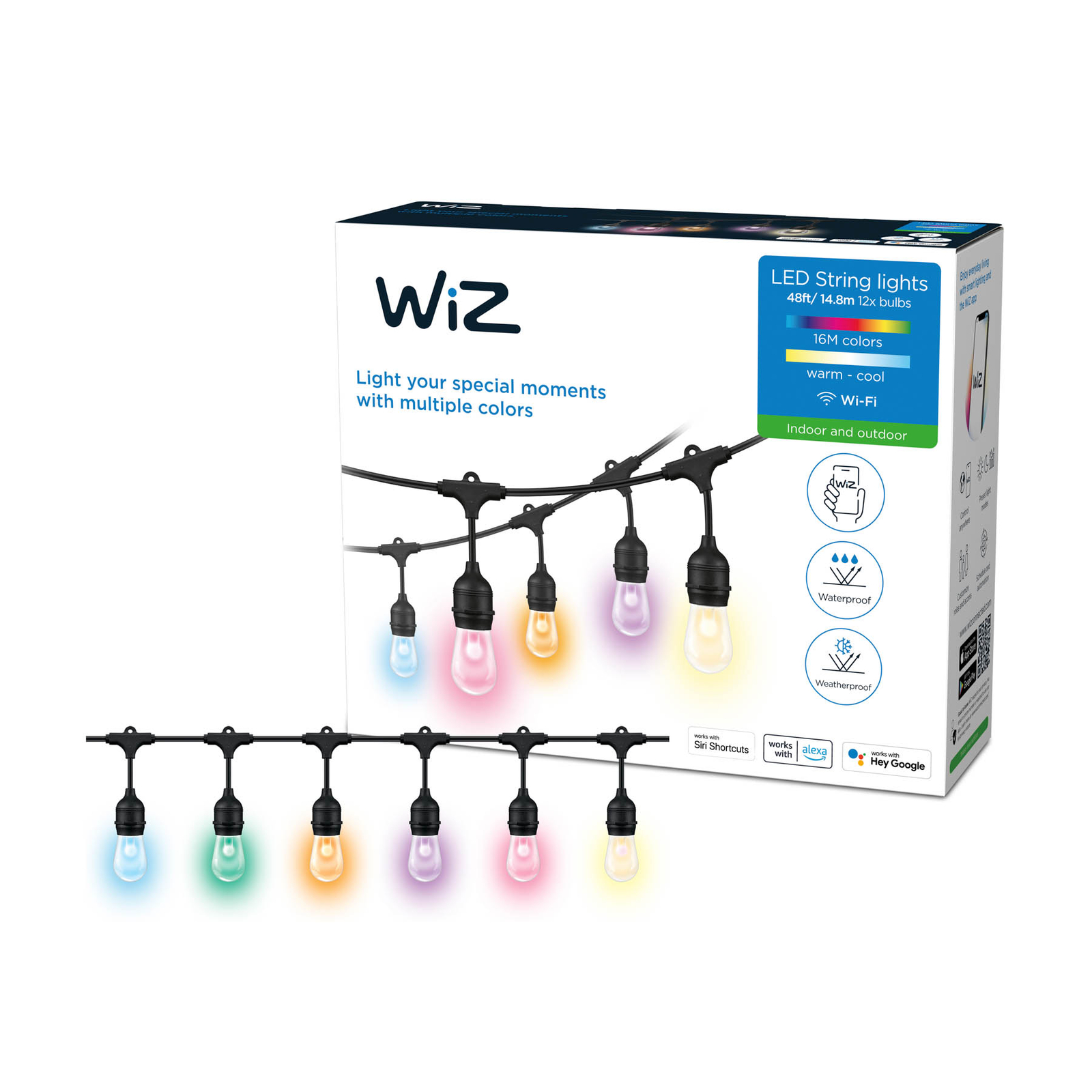 WiZ String Lights LED-utomhusljuskedja, CCT, RGB