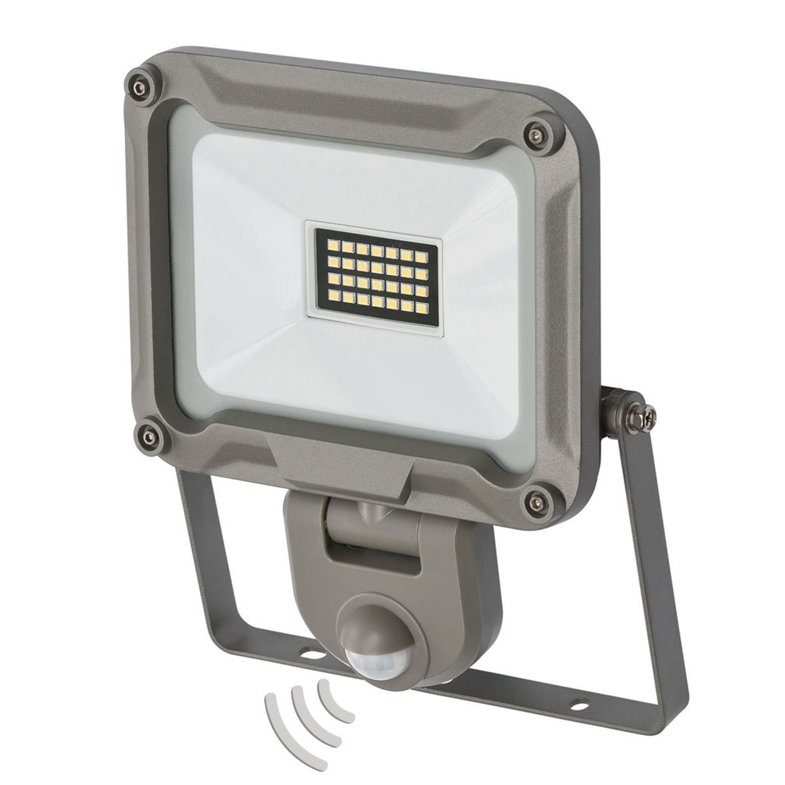 Brenenstuhl Jaro LED outdoor spotlight with sensor IP44 20 W, aluminium, security glass, 20 W, energy efficiency: A+, W: 17.9 cm, H: 20.7 cm