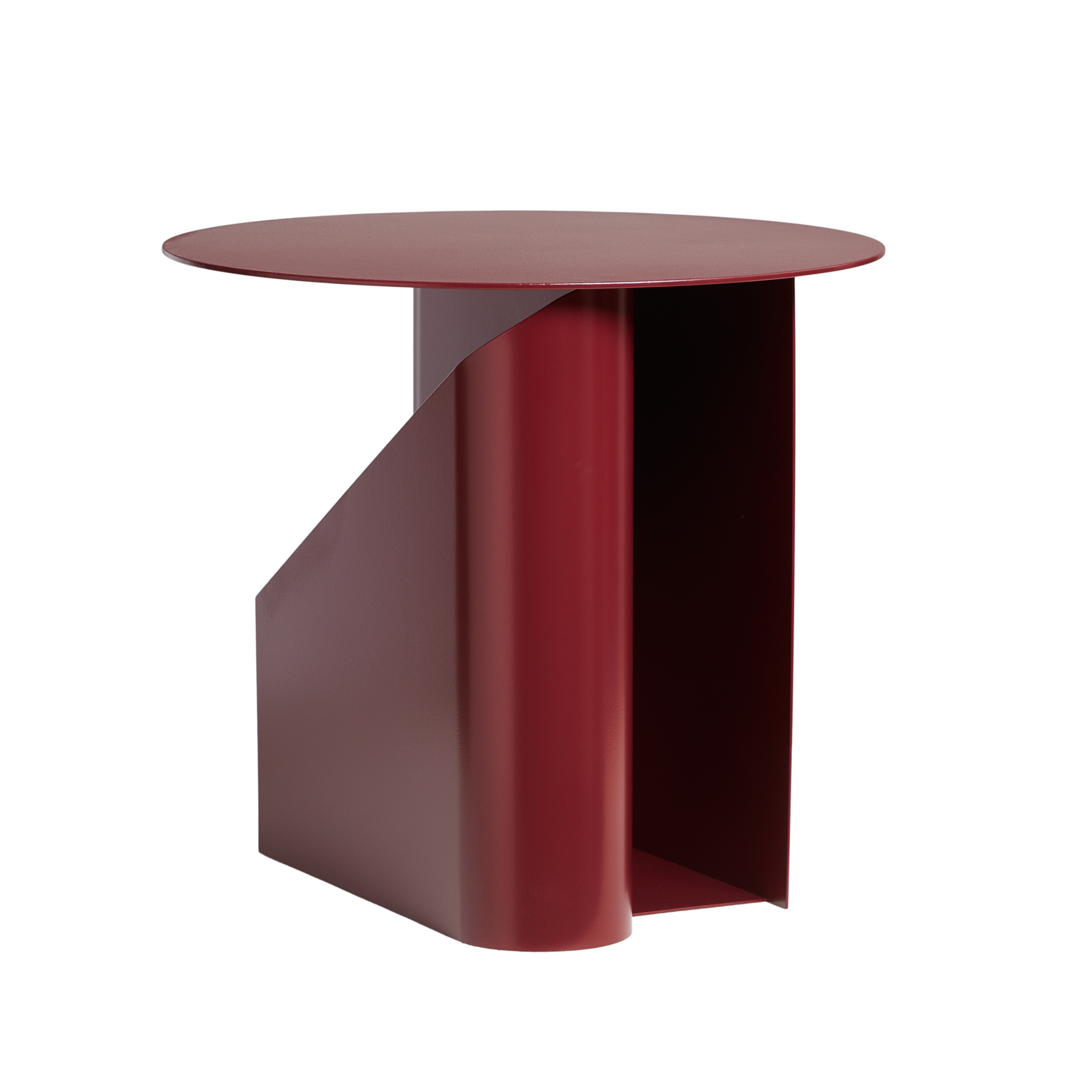 Sentrum Couchtisch, dunkelrot, Metall, Ø 40 cm - Woud