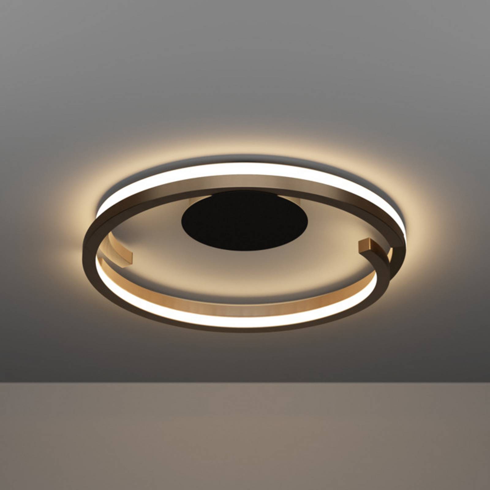 Lampa sufitowa LED EGLO MEZZOMONTE, brązowa, Ø 48 cm, CCT