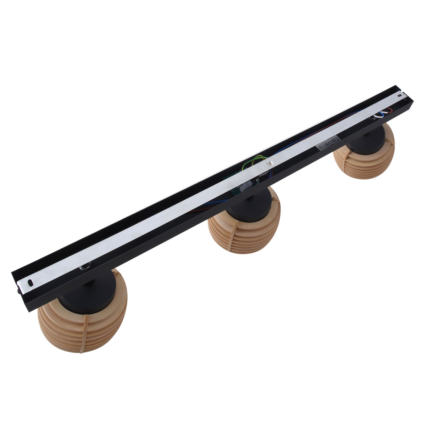 Ediz 3 Ceiling Lamp Wood/Black - Lindby