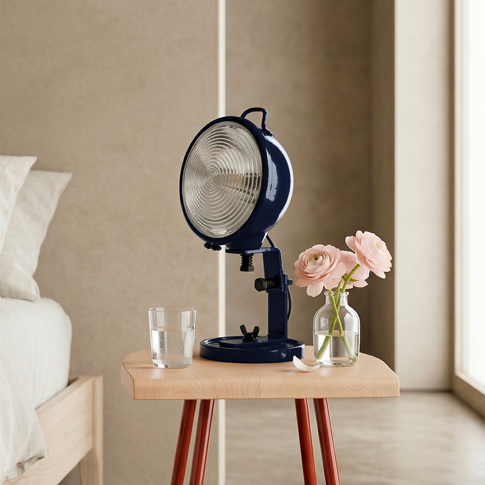 Aluminor Jeep table lamp, midnight blue, aluminium, glass, steel, E14 Aluminor Jeep table lamp, midnight blue, aluminium, glass, steel, E14
