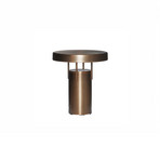 HÜBSCH LED-batteridrevet bordlampe BringMe Mini, messing, 20 cm