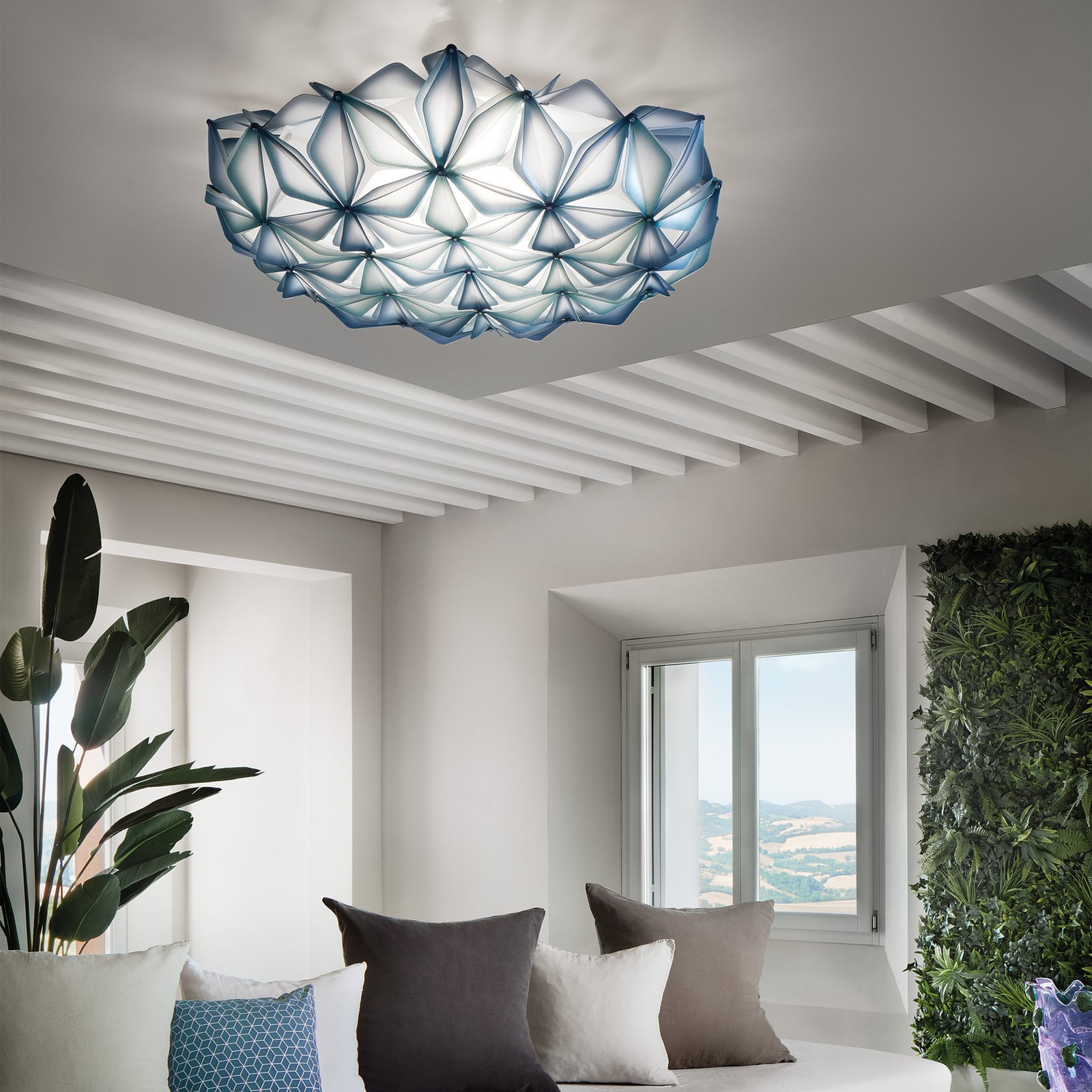 La Vie L Deckenleuchte, Breite 71cm, blau - Slamp