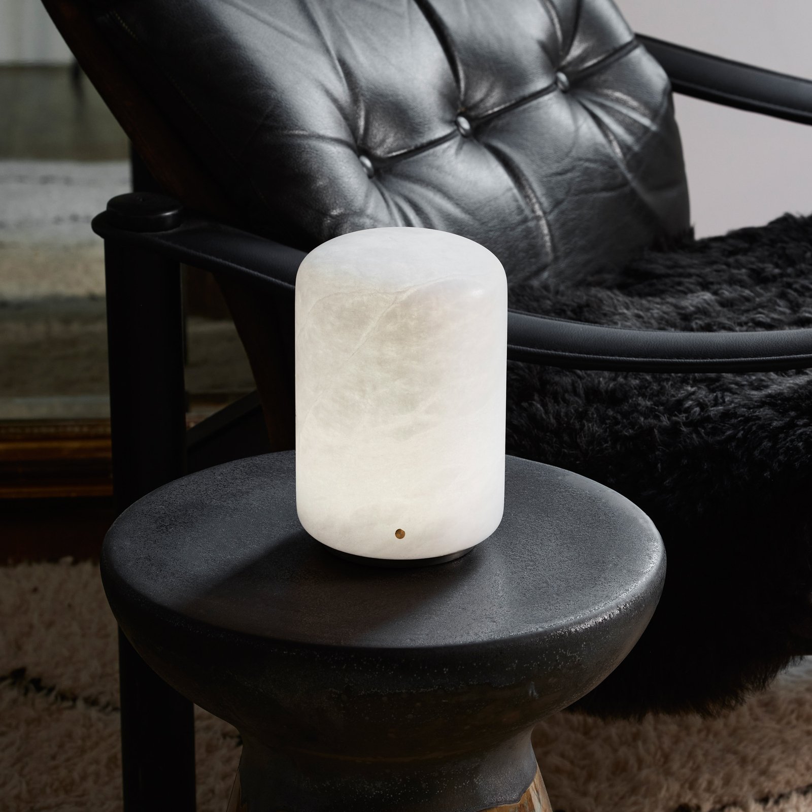 Capsule LED pöytävalaisin alabasteri Korkeus 19.5cm